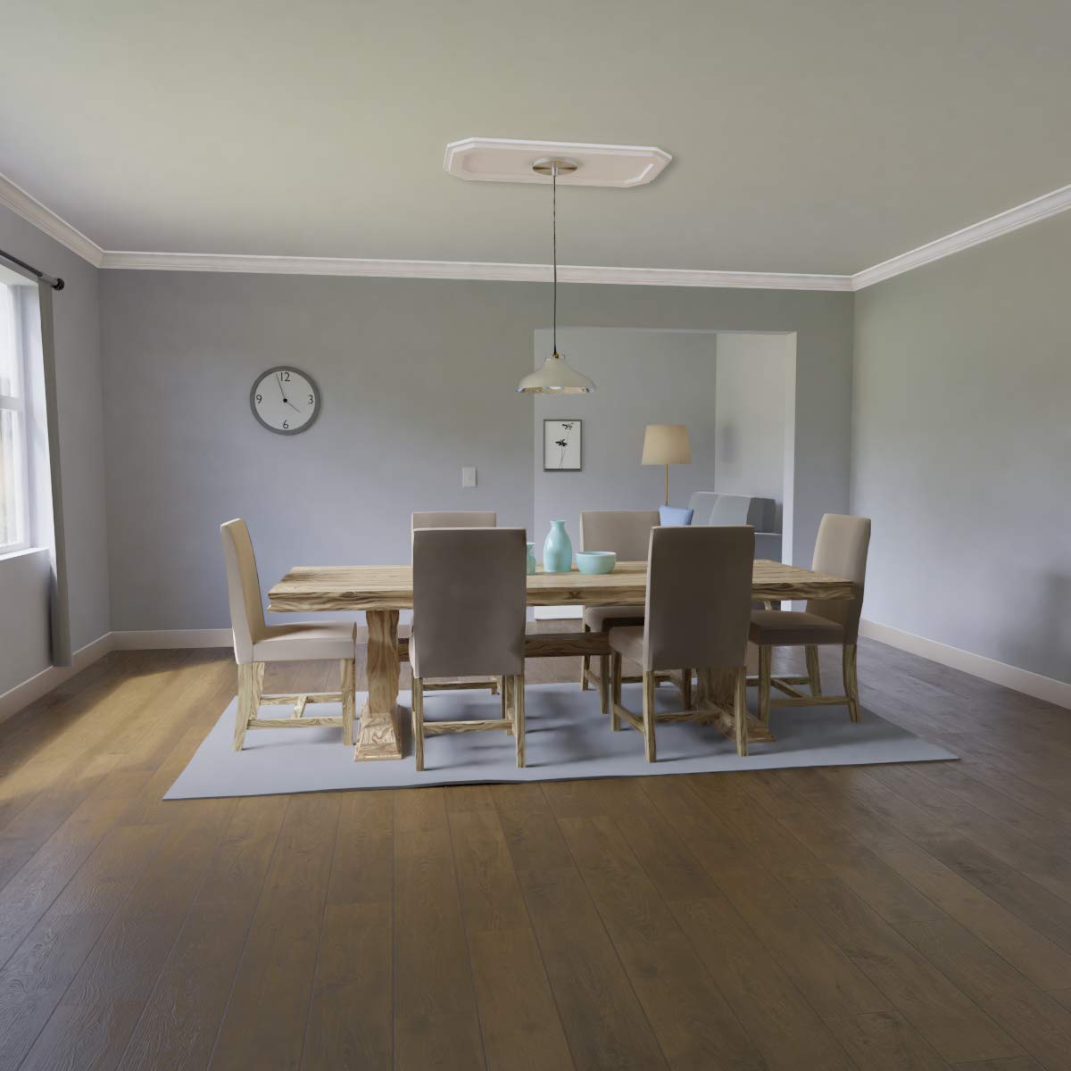 Ekena Millwork Cmp40X20Ed 04000 Emerald Architectural Grade Pvc Contemporary Urethane Ceiling Medallions 40''W X 20''H X 4''Id X