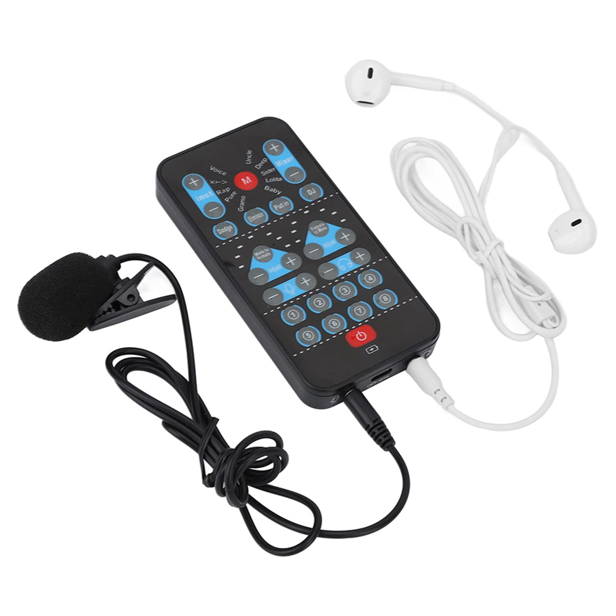 Voice Changer, Portable Mini Voice Changer Device Handheld Sound Card 8 Fixed Sound Effects Plug And Play, Gaming Recording, For