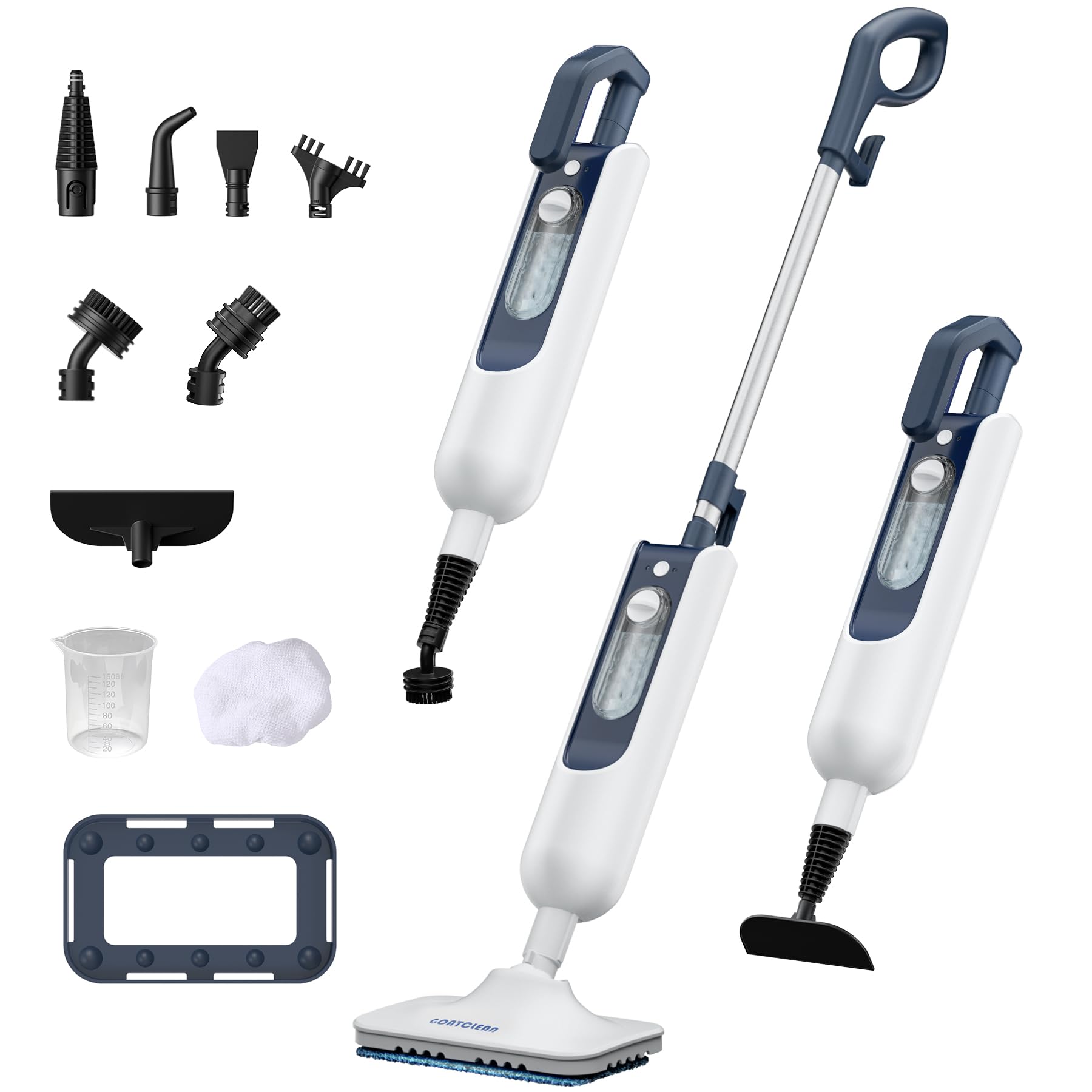11in1 DualMode Steam Mop, Rotated Head, 13.5 Fl Oz Tank Up to 20 Mins Steam Cleaner for Home, 20S Fast Heat, Long Cord, Multi