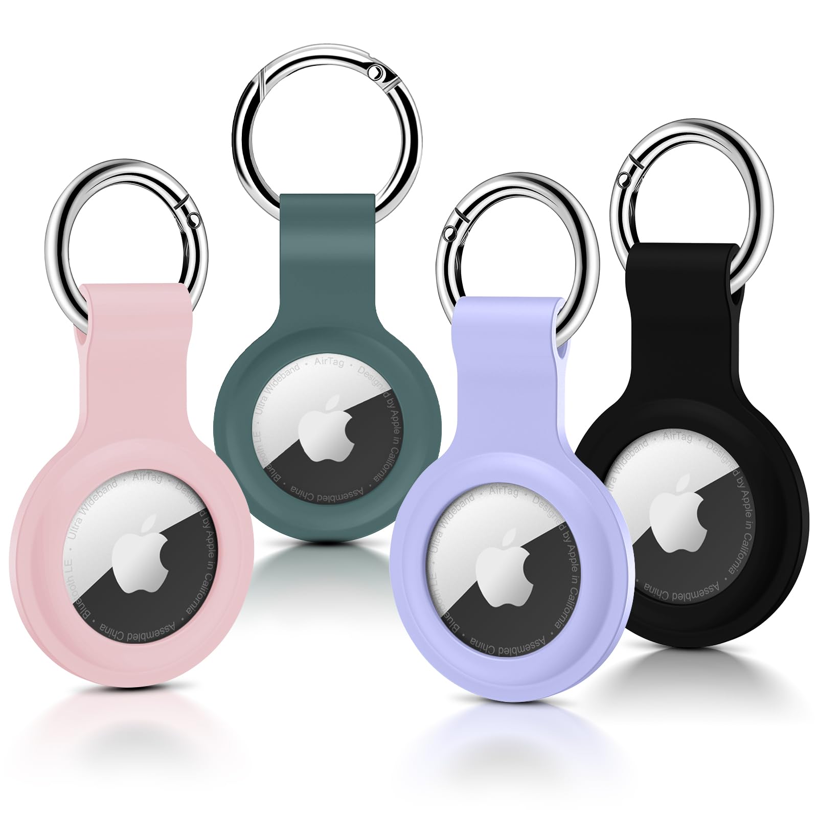 4 Pack Airtag Holder, Ultra Light Silicone Case For Airtags, Protective Cover Compatible With Airtag Gps Item Finders With Anti 