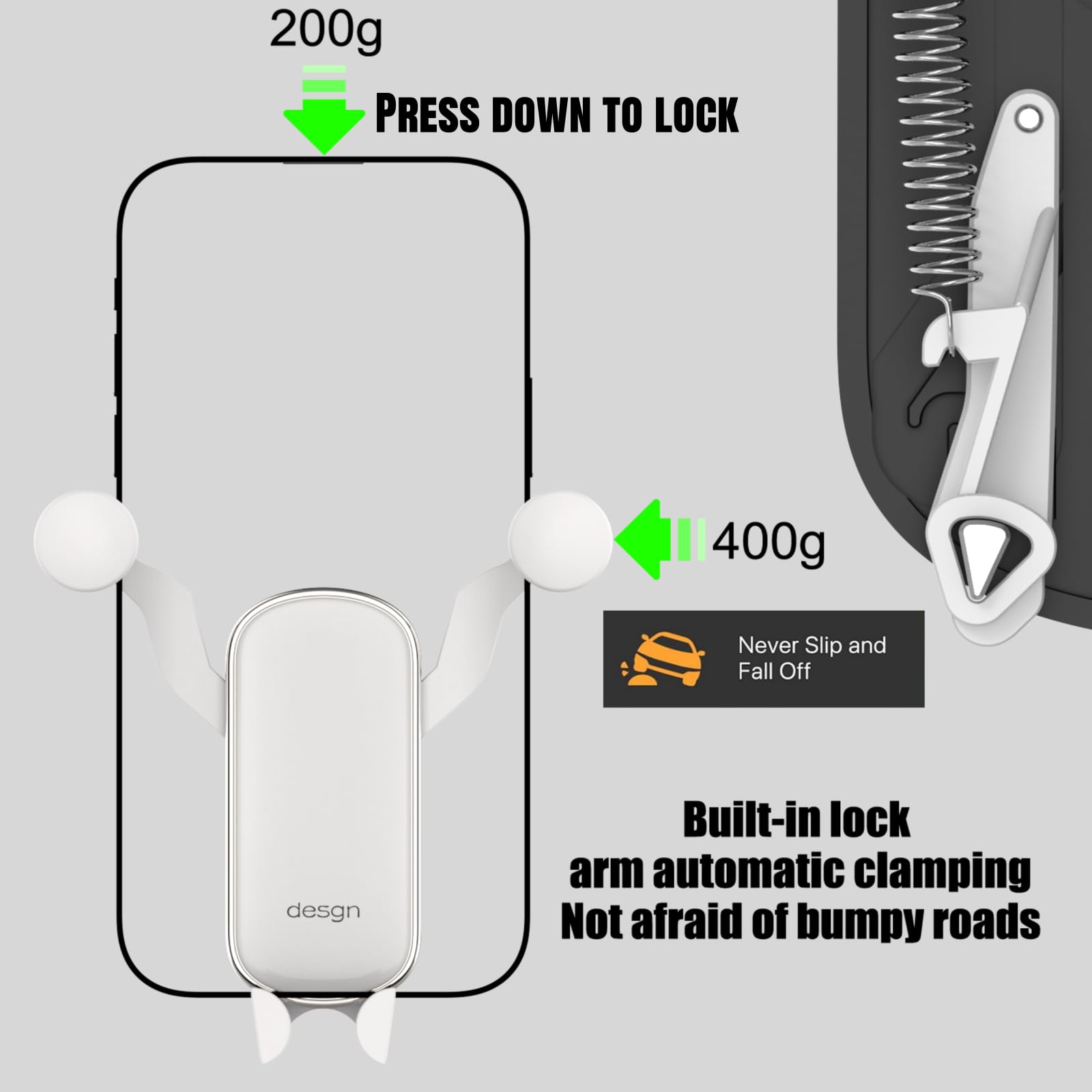 Nijizs Phone Holders For Your Car With Metal Hook Clip, Hands-Free Car Phone Holder, Air Vent Cell Phone Car Mount Fit For Iphon