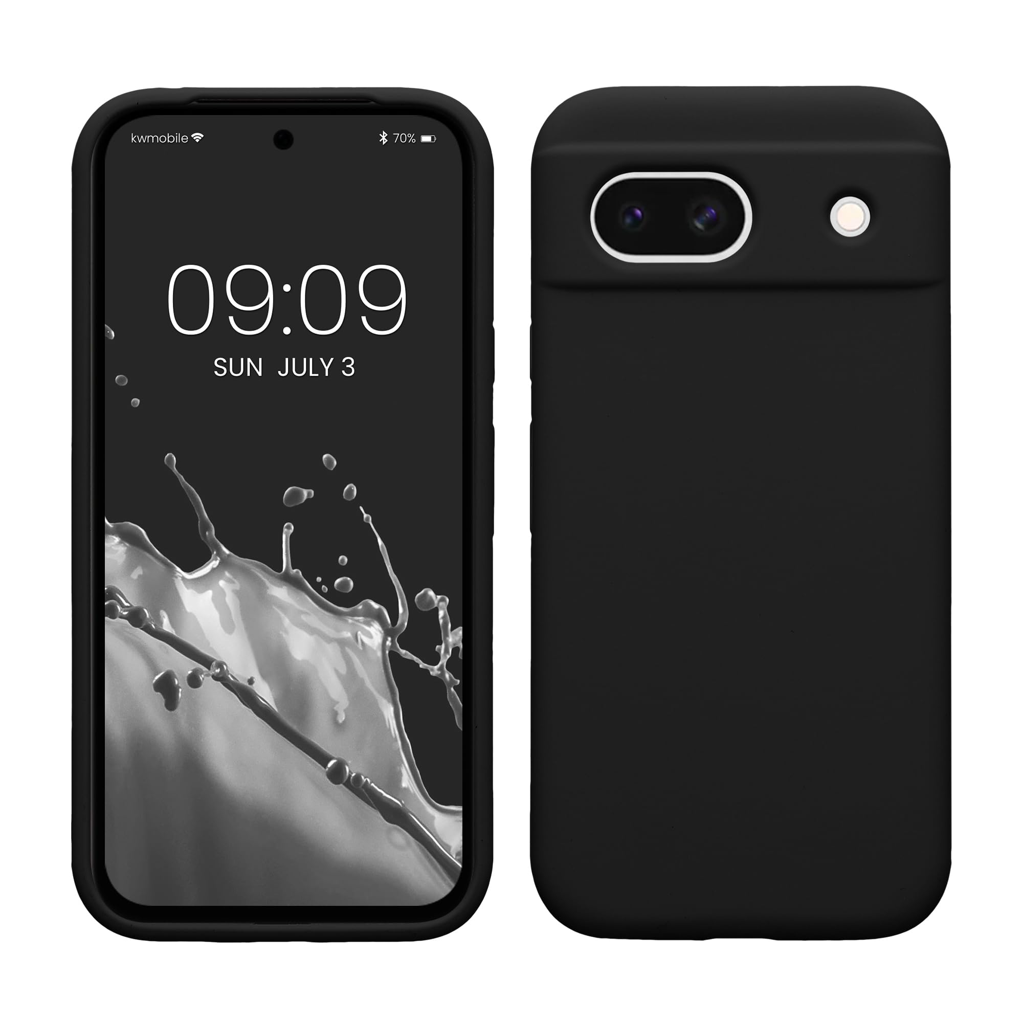kwmobile Case Compatible with Google Pixel 8a Case - TPU Silicone Phone Cover with Soft Finish - Black