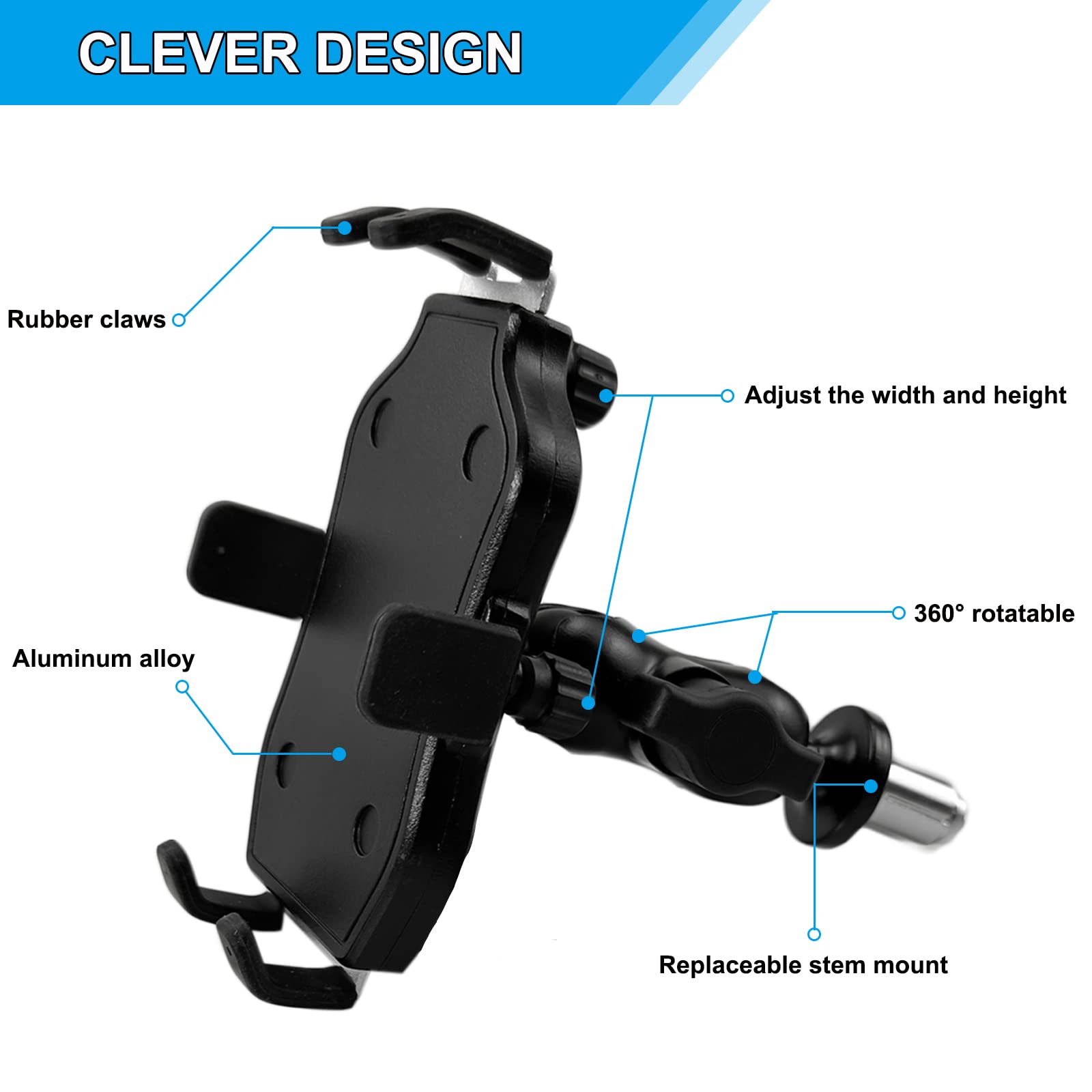 Gitobeha Motorcycle Phone Mount Fork Stem Mobile Phone Holder Gps Navigation Bracket Compatible With Hayabusa Gsx-R 600 750 1000