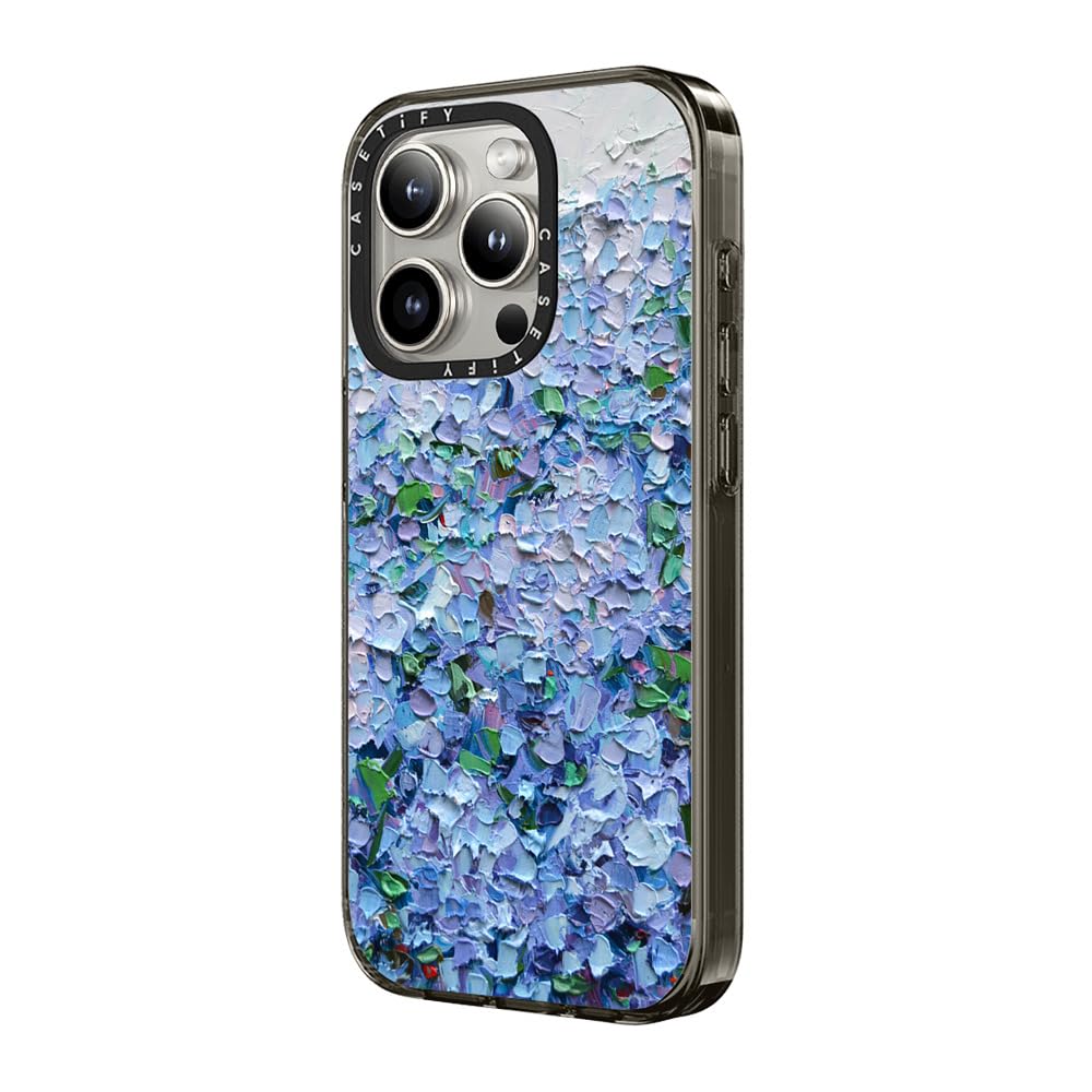 Casetify Compact Case For Iphone 15 Pro Max [2X Military Grade Drop Tested / 4Ft Drop Protection]   Nantucket Blue Hydrangeas