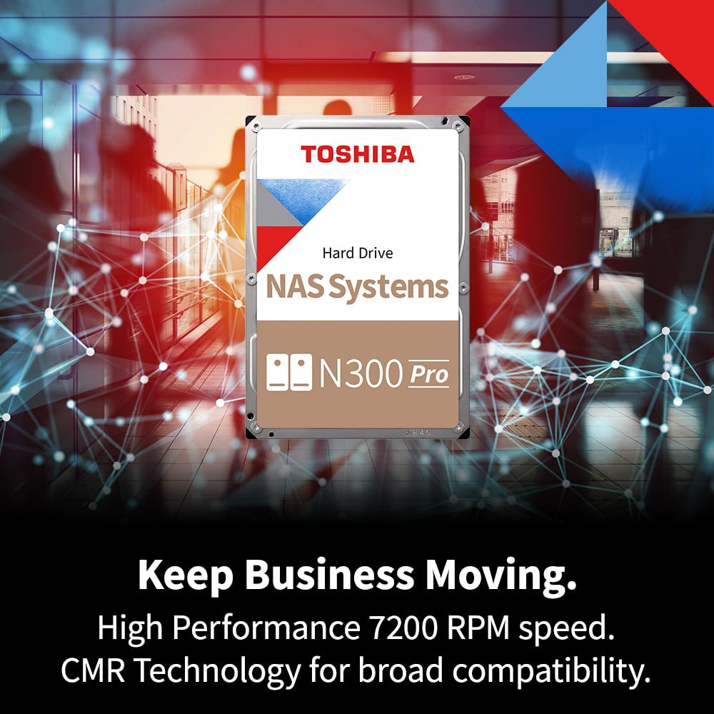 Toshiba N300 Pro 22Tb Large Sized Business Nas (Up To 24 Bays) 3.5 Inch Internal Hard Drive   Up To 300 Tb/Year Workload Rate Cm