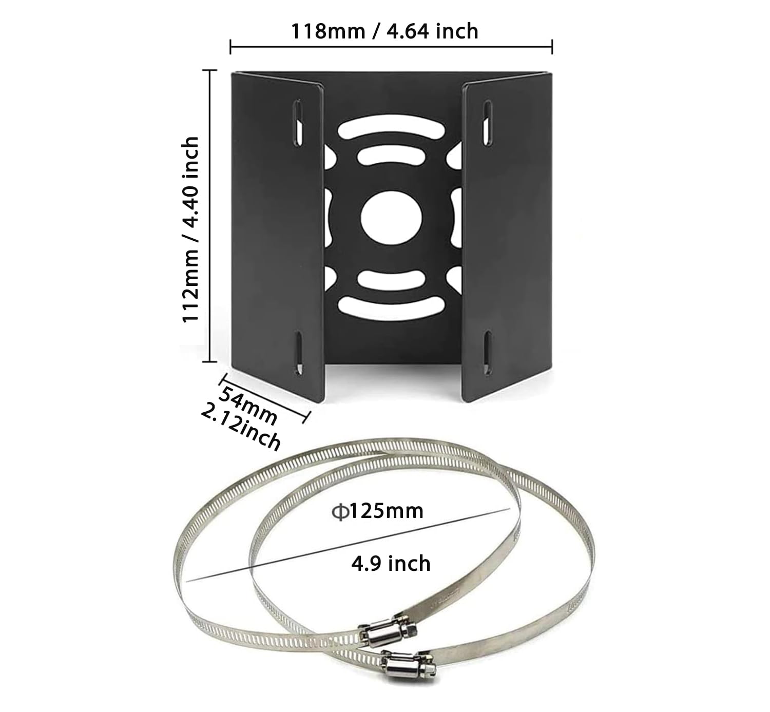Witi Universal Vertical Pole Mount For Security Camera, Solid Metal Mounting Corner Bracket With 2 Loops, Suitable For Cctv Came