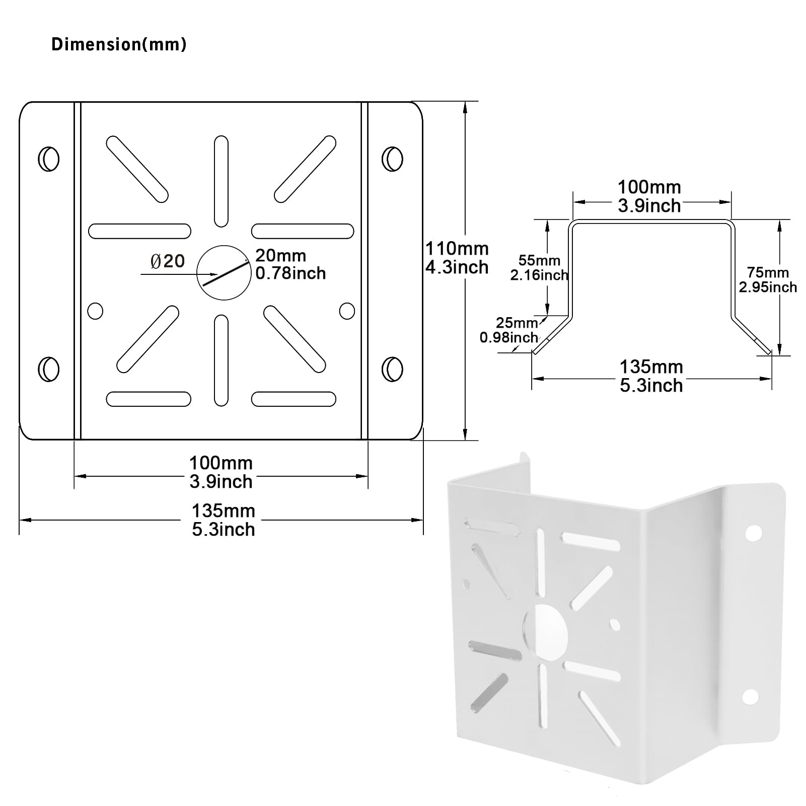 Witi Universal Corner Mount For Security Camera, Solid Metal Mounting Corner Bracket For Wall Mount Corner, Suitable For Cctv Ca