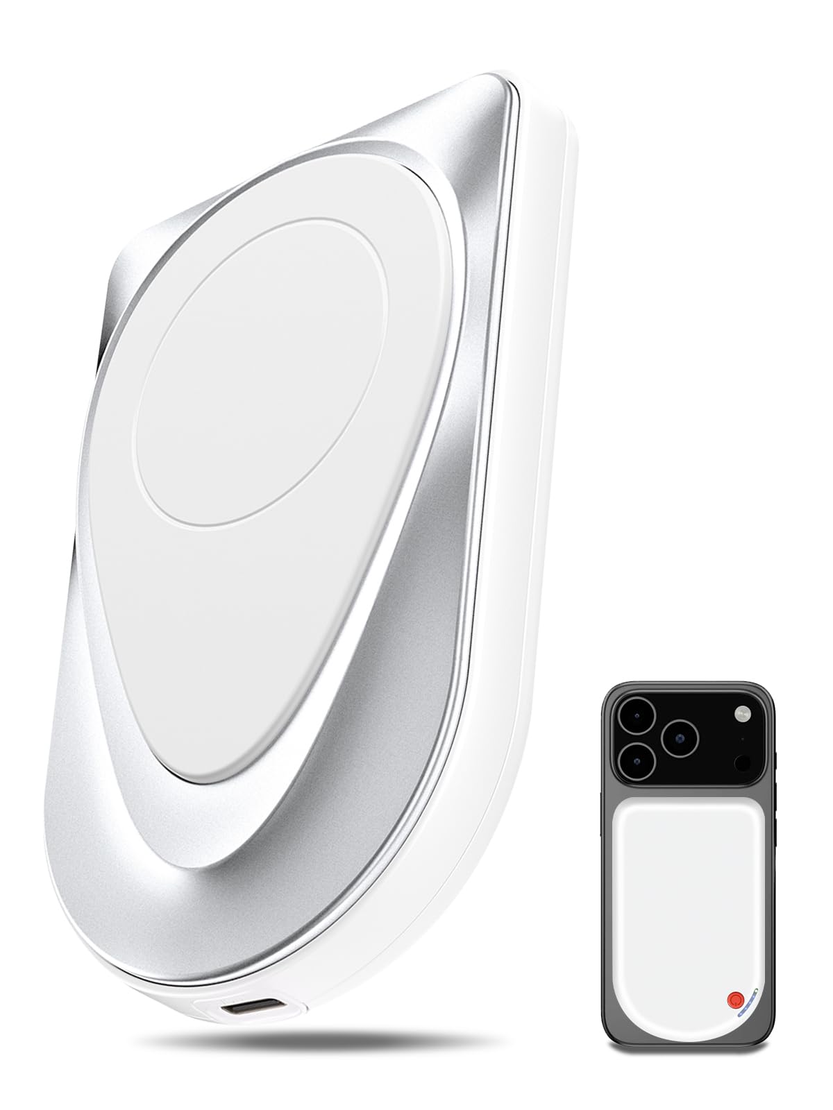 BelleRise Magnetic Portable Charger, 10000mAh Wireless Power Bank USB-C Cable, MagSafe-Compatible Battery,Portable Charger Power