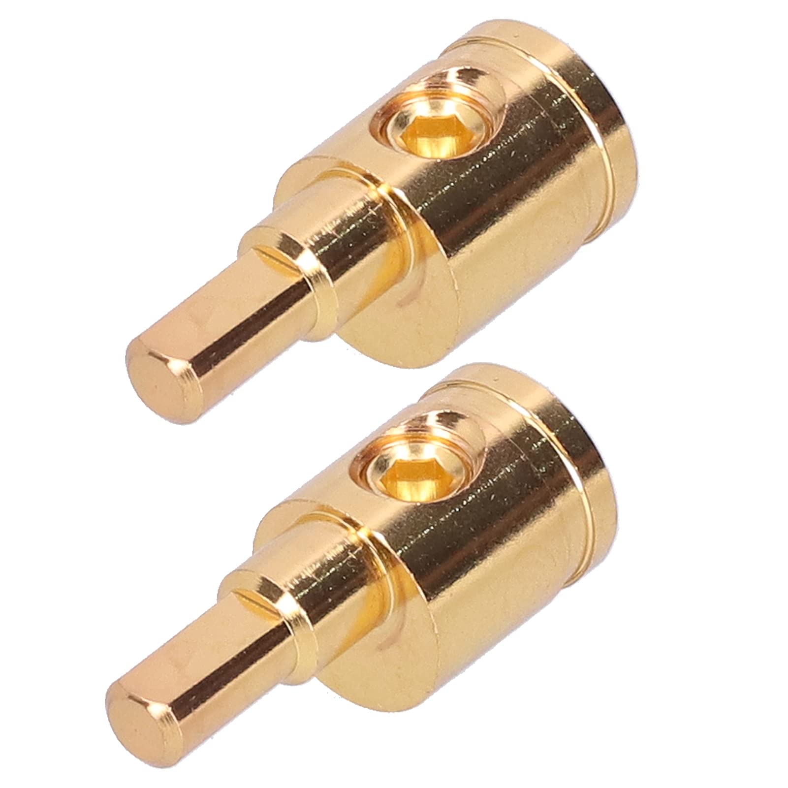 Fydun 2Pcs 0Ga Wire Reducer Terminal Connector 1/0 Gauge To 4 Gauge Wire Reducer Pure Copper Gold Plated For Car Audio Amplifier