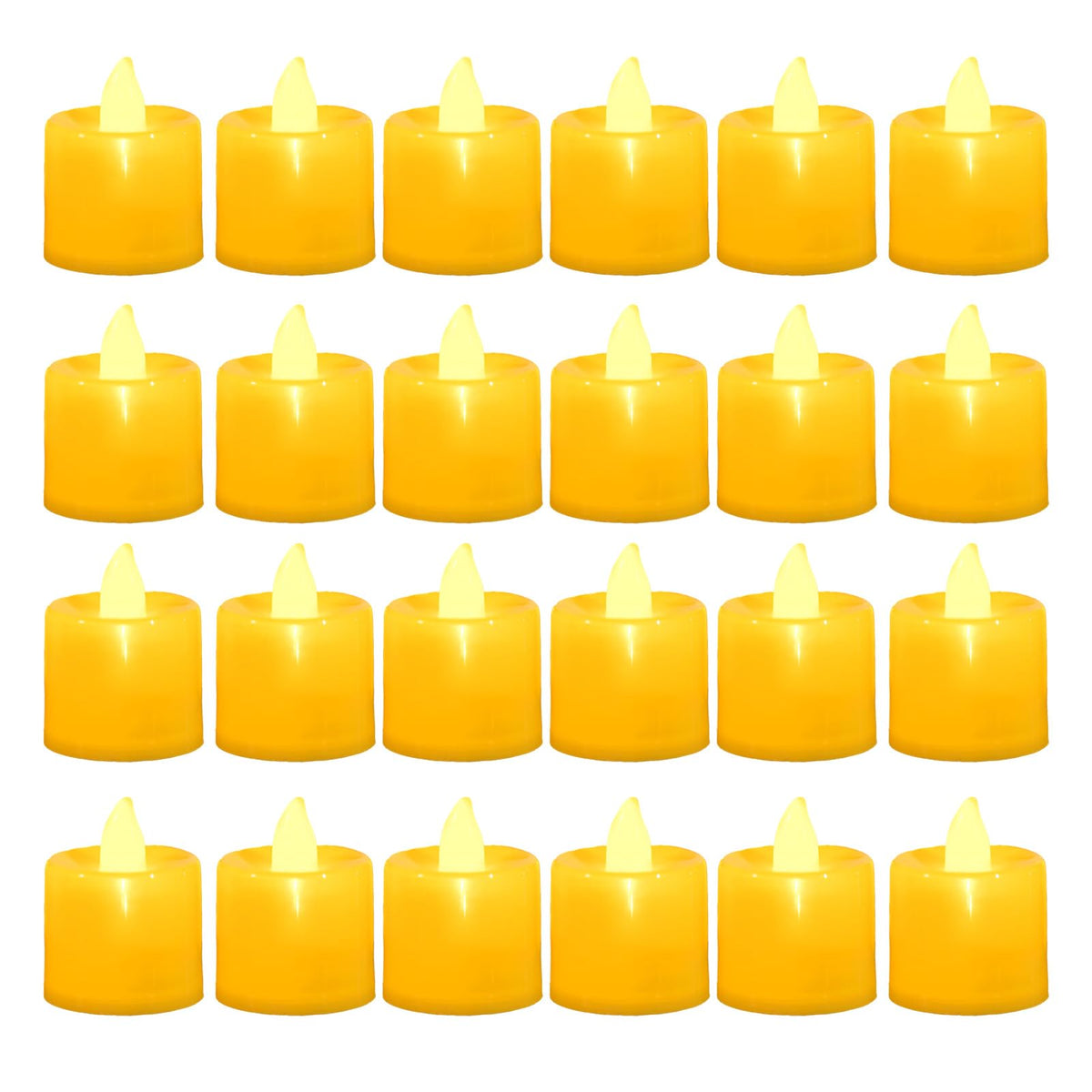 Lanker 24 Pack Flameless Led Tea Lights Candles - Flickering Warm Yellow Battery Operated Electronic Fake Candles - Decorations 