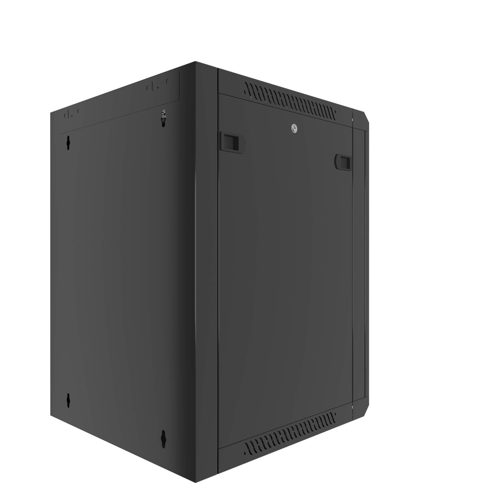 15U Wall Mount Server Rack Cabinet Locking Computer Cabinet Network Enclosure For Electronics Security Audio Video Av Equipment Data Rack 18 Inch Depth Server Cabinet