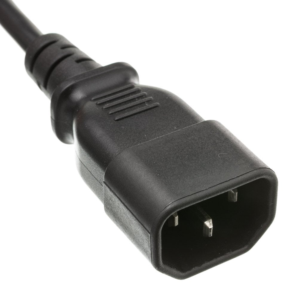 12 Feet Computer/Monitor Power Extension Cord, C13 Female To C14 Male Plug, 3 Pin, 18 Awg, Svt, 10 Amp, Power Extension Cable Fo