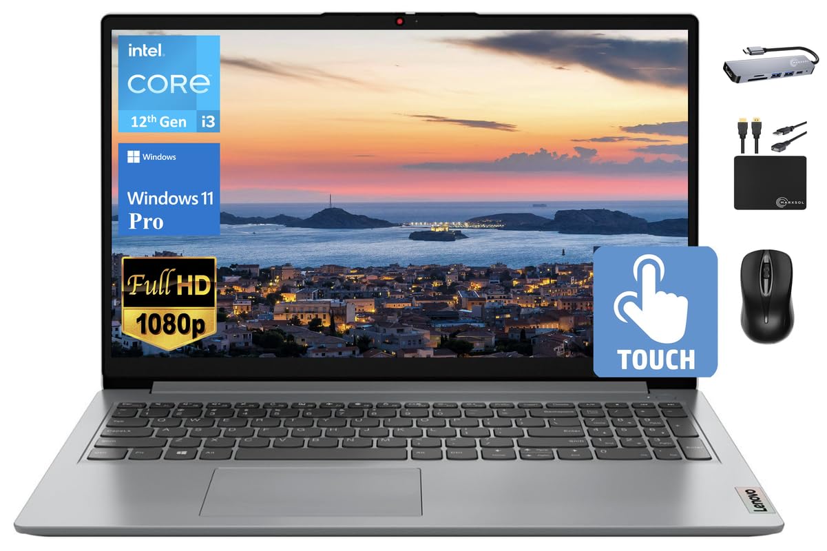 Lenovo Ideapad Newest Business Laptop, 15.6'' Fhd Ips Touchscreen, Intel Core I3 1215U Processor (Upto 4.4Ghz), 8Gb Ram, 512Gb S