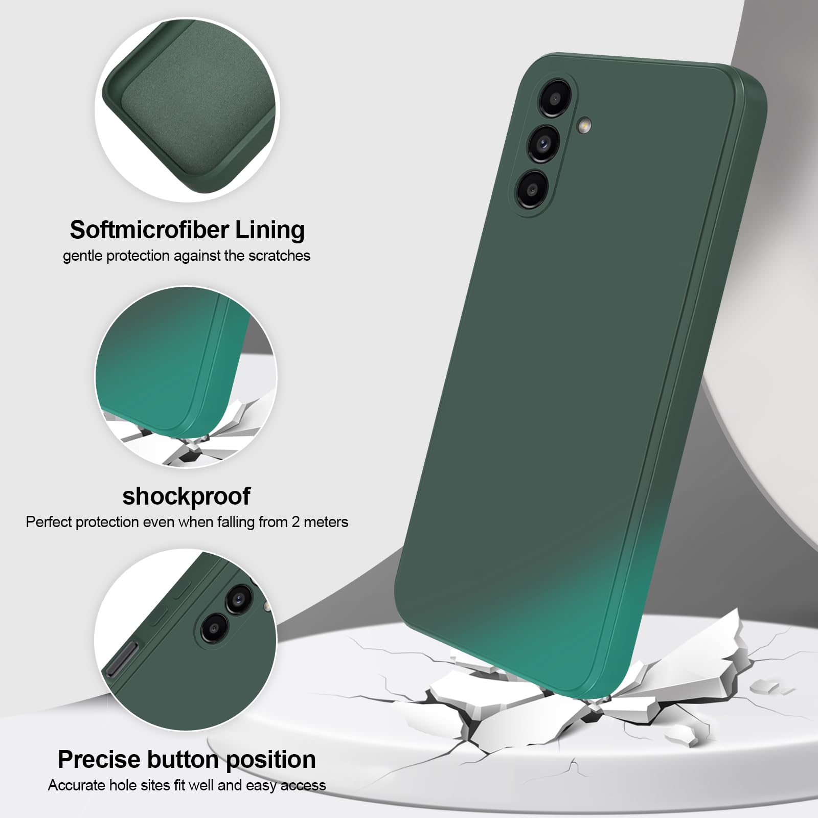 Giiyoon Silicone Case Compatible With Samsung Galaxy A13 5G/A04S, Full Body Silky Soft Touch Phone Case With Camera Protection,