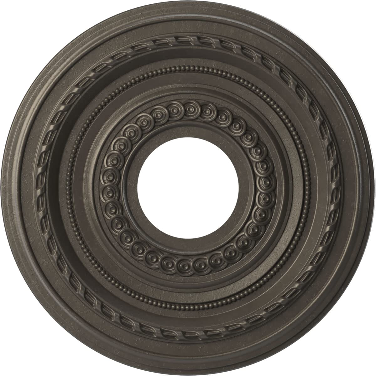 Ekena Millwork CMP13CODST Cole Thermoformed PVC Ceiling Medallion (Fits Canopies up to 4 1/4), 13OD x 3 1/2ID x 3/4P, Universal 