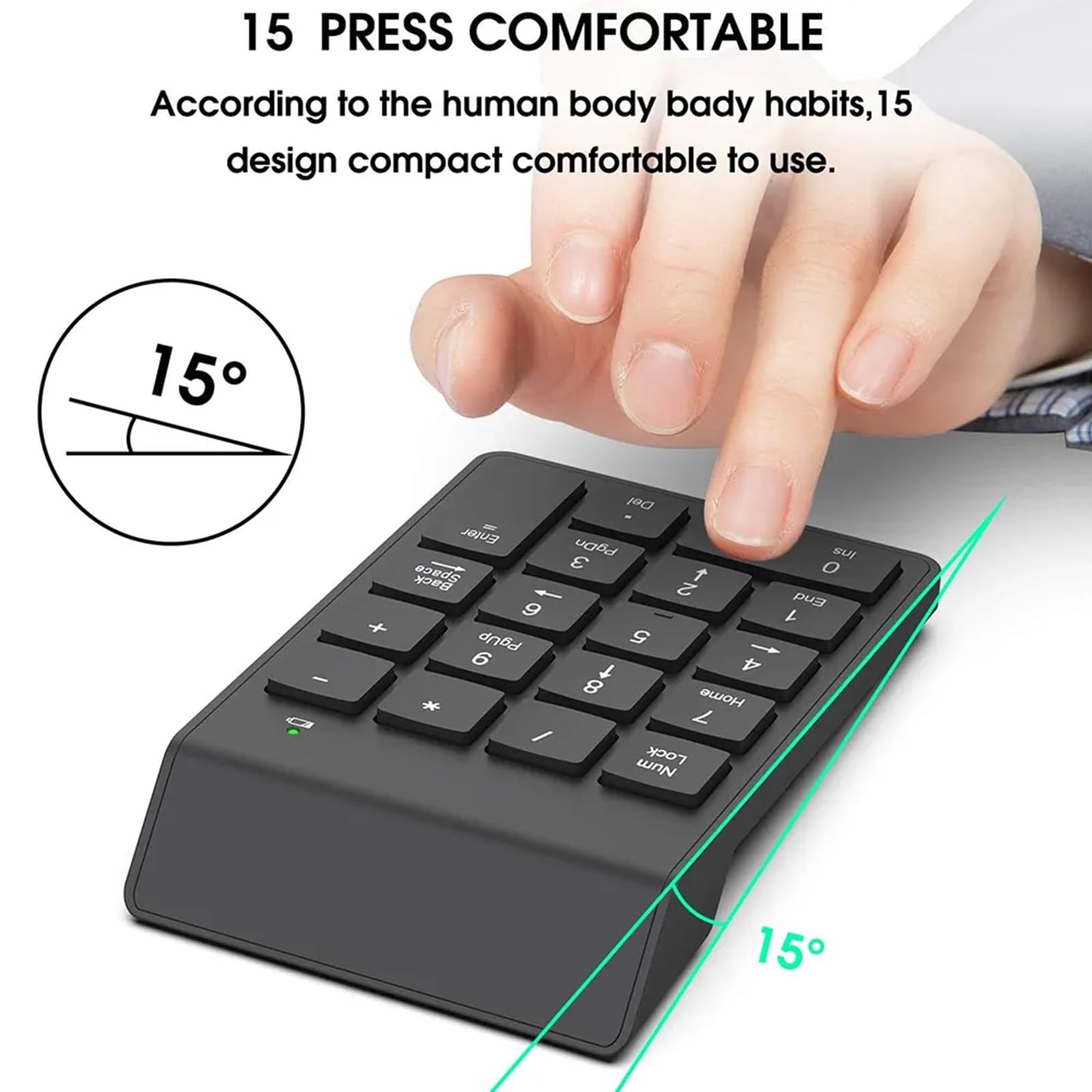 Noox Wireless Number Pad, Numeric Keypad Numpad Keyboard 10 Key Usb Keypad Office Accounting Essentials Desktop Computer Laptops