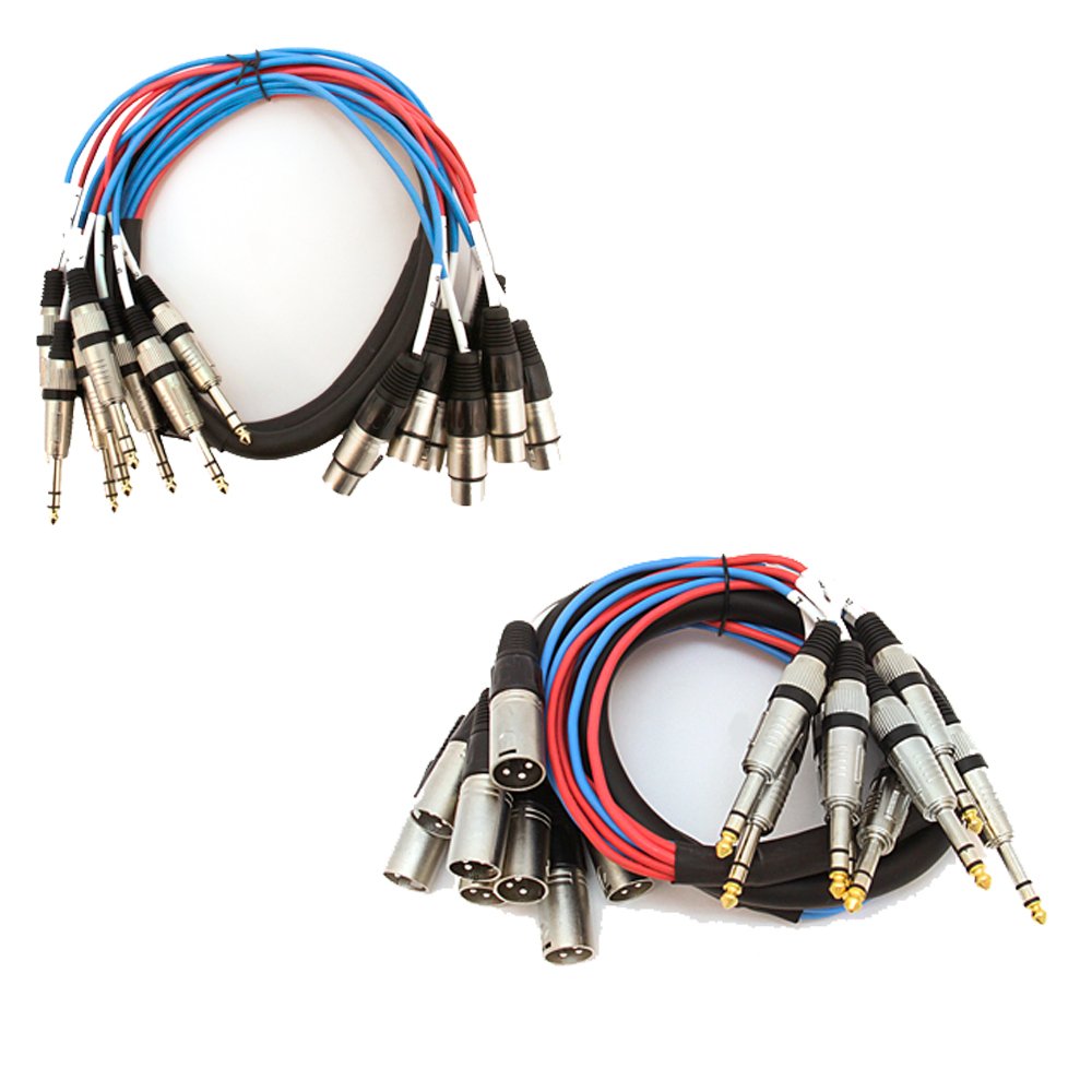Seismic Audio - SAXT-8x5_MF - 8 Channel 5 Foot 1/4 Inch TRS to XLR Male and XLR Female Snake Cable Bundle