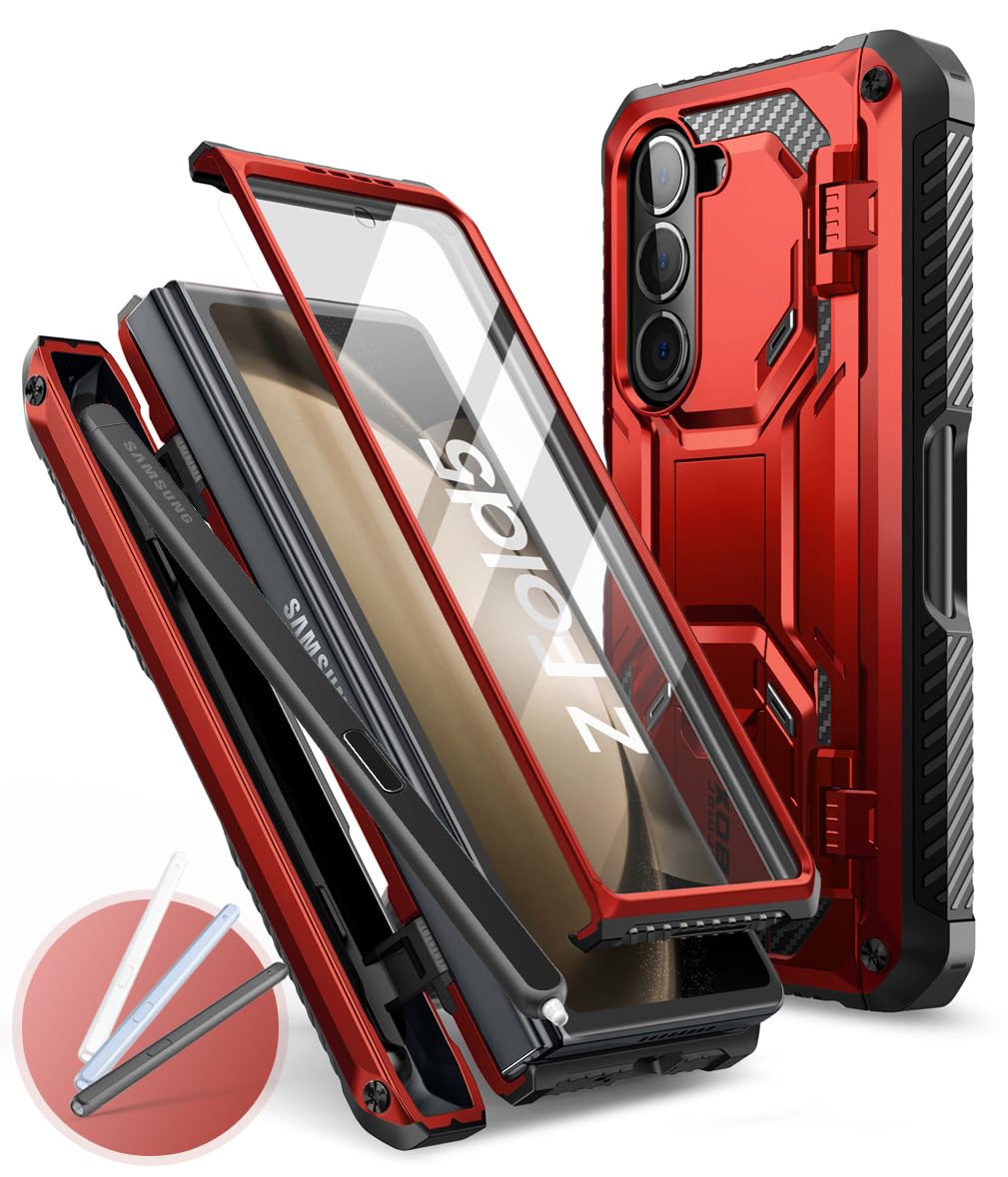 I Blason Armorbox Designed For Samsung Galaxy Z Fold 5 Case (2023 Release) With Pen Holder & 3 Silicone Pen Covers, Full Body Pr