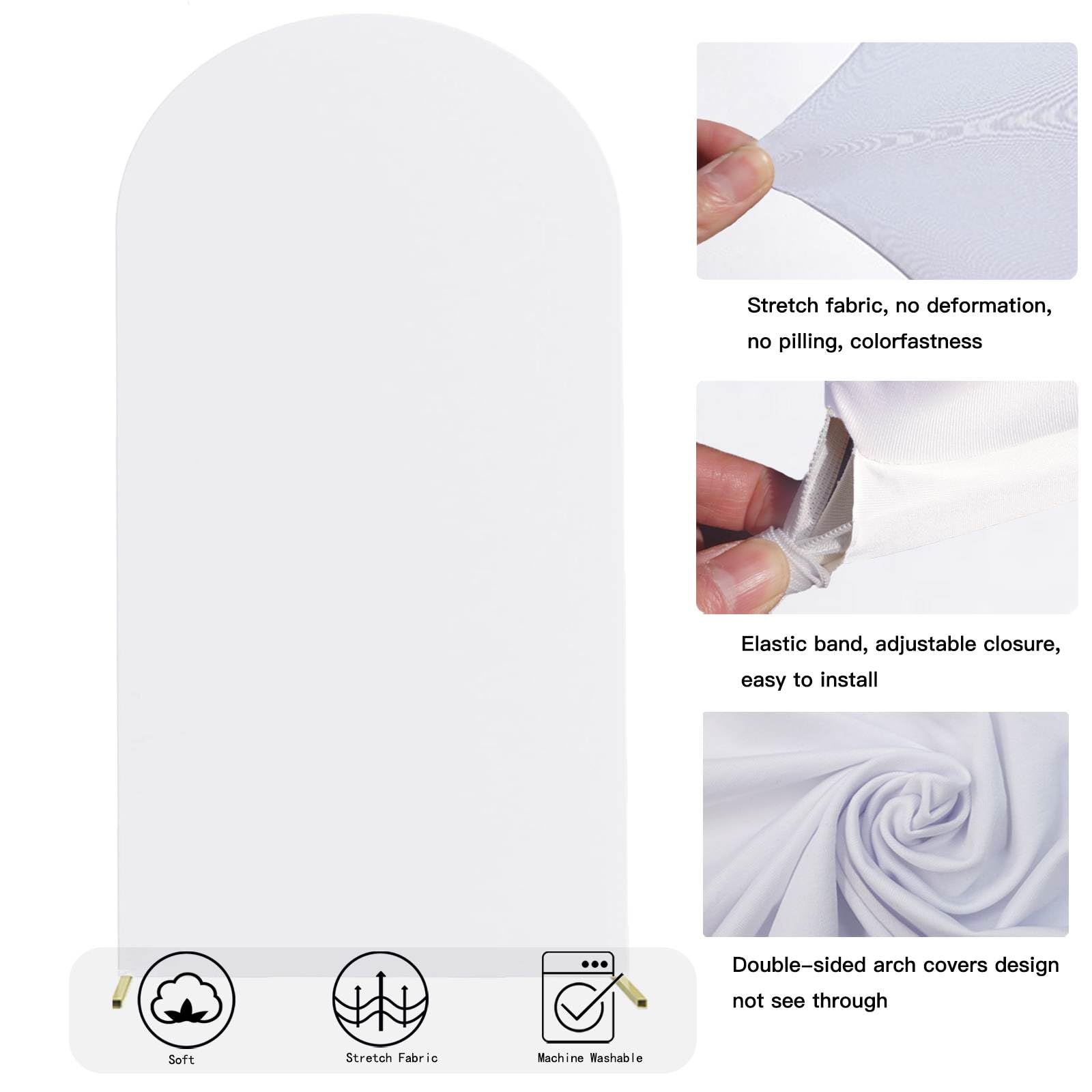 7.2 Ft Arch Backdrop Cover, Wedding Arch Covers Stretchy Backdrop, White Spandex Arch Cover Birthday Chiara Arch Backdrop Stand