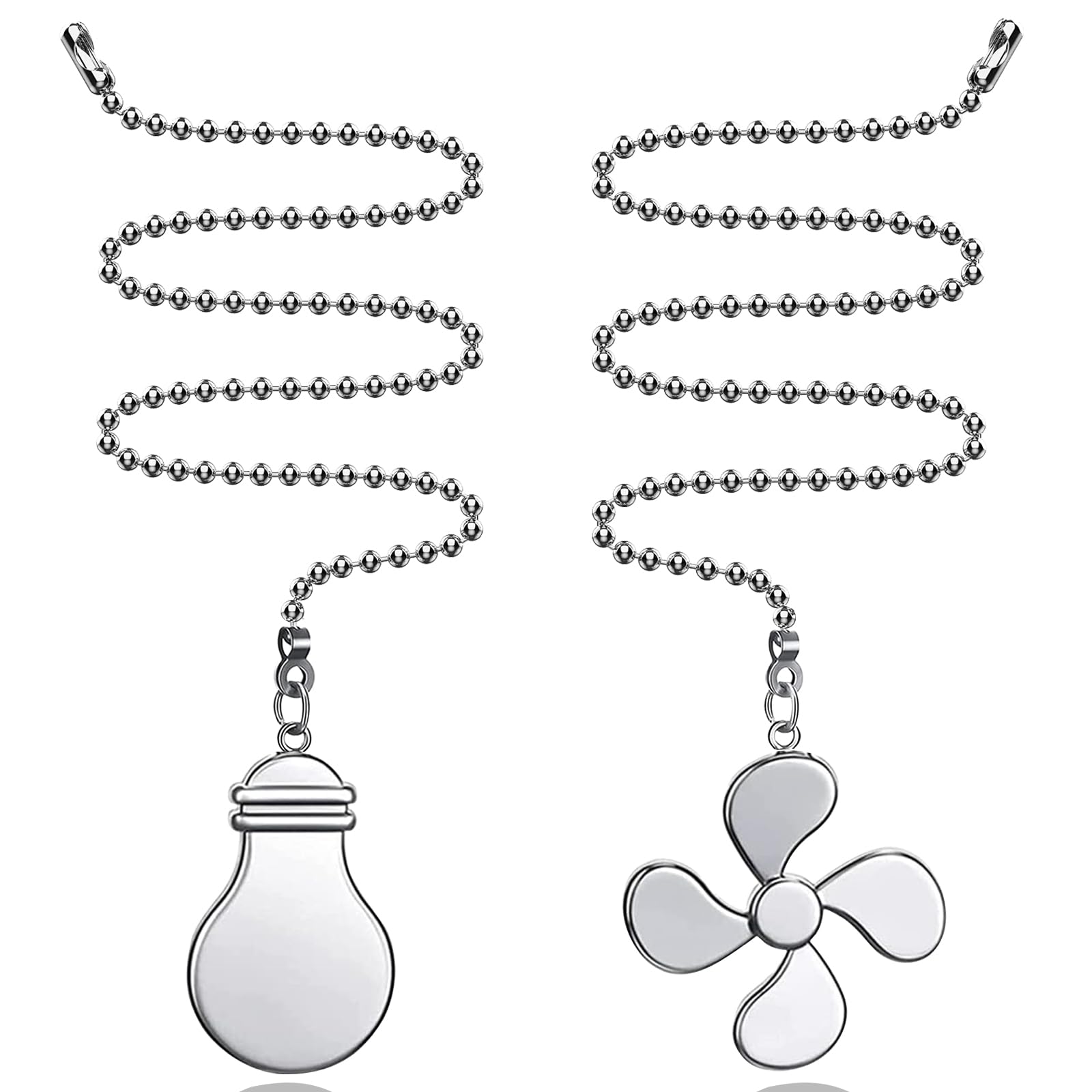 Sur Ciel 2Pcs Ceiling Fan Pull Chain, Fan Pull Chain Extension, Ceiling Fan Pull Chain Ornaments, Light Pull Chain Extension Wit