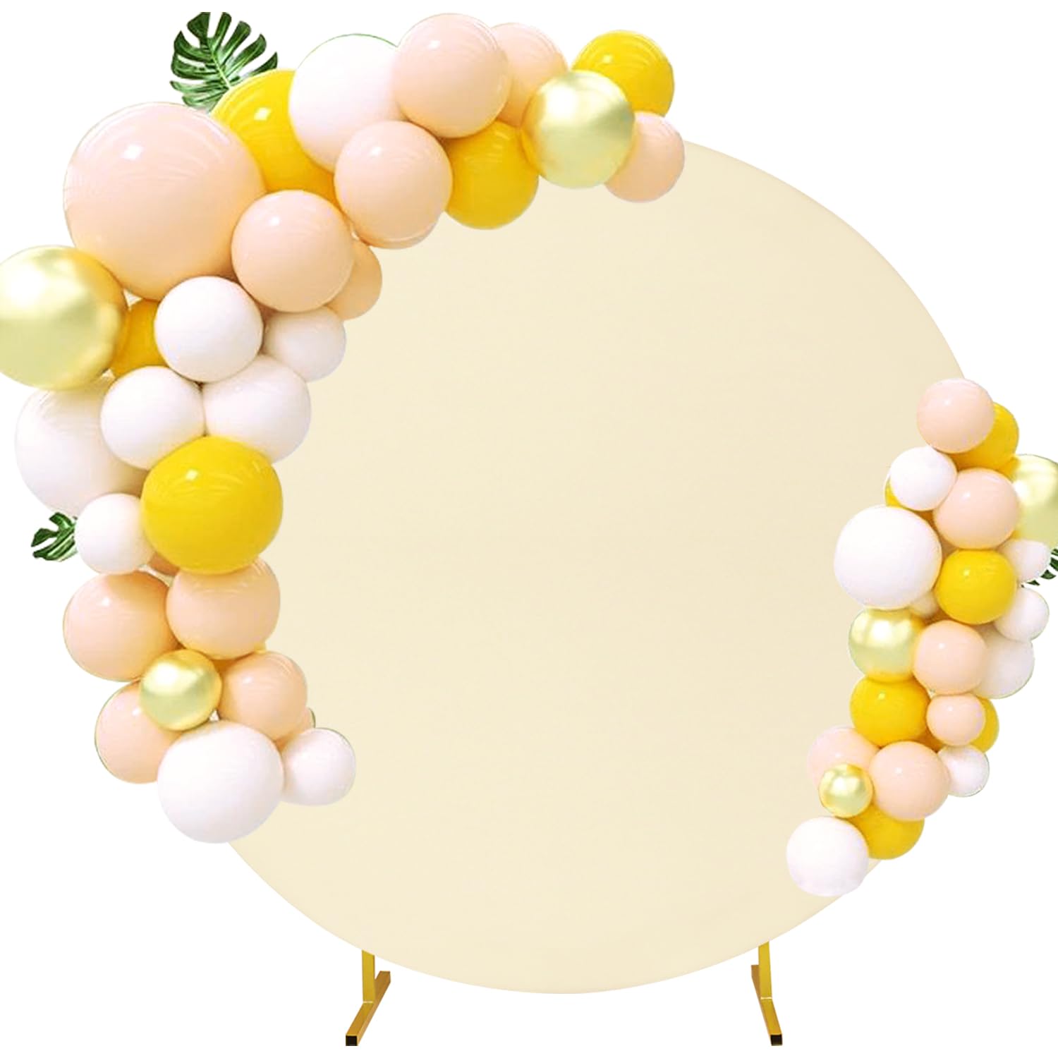 6Ft Round Wedding Arch Cover For 6Ft Circle Arch Stand, Thick Polyester Fabric Adjustable Circle Arch Backdrop Cover For Wedding