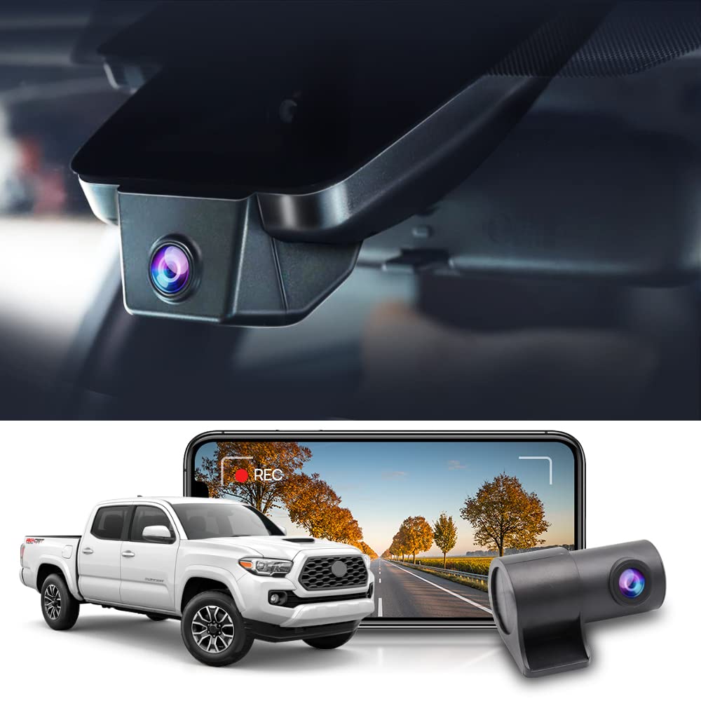 Fitcamx Front 4K And Rear 1080P Dash Cam Adapts For Toyota Tacoma 2018 2019 2020 2021 2022 2023 Limited Trd Sport Off Road Pro S
