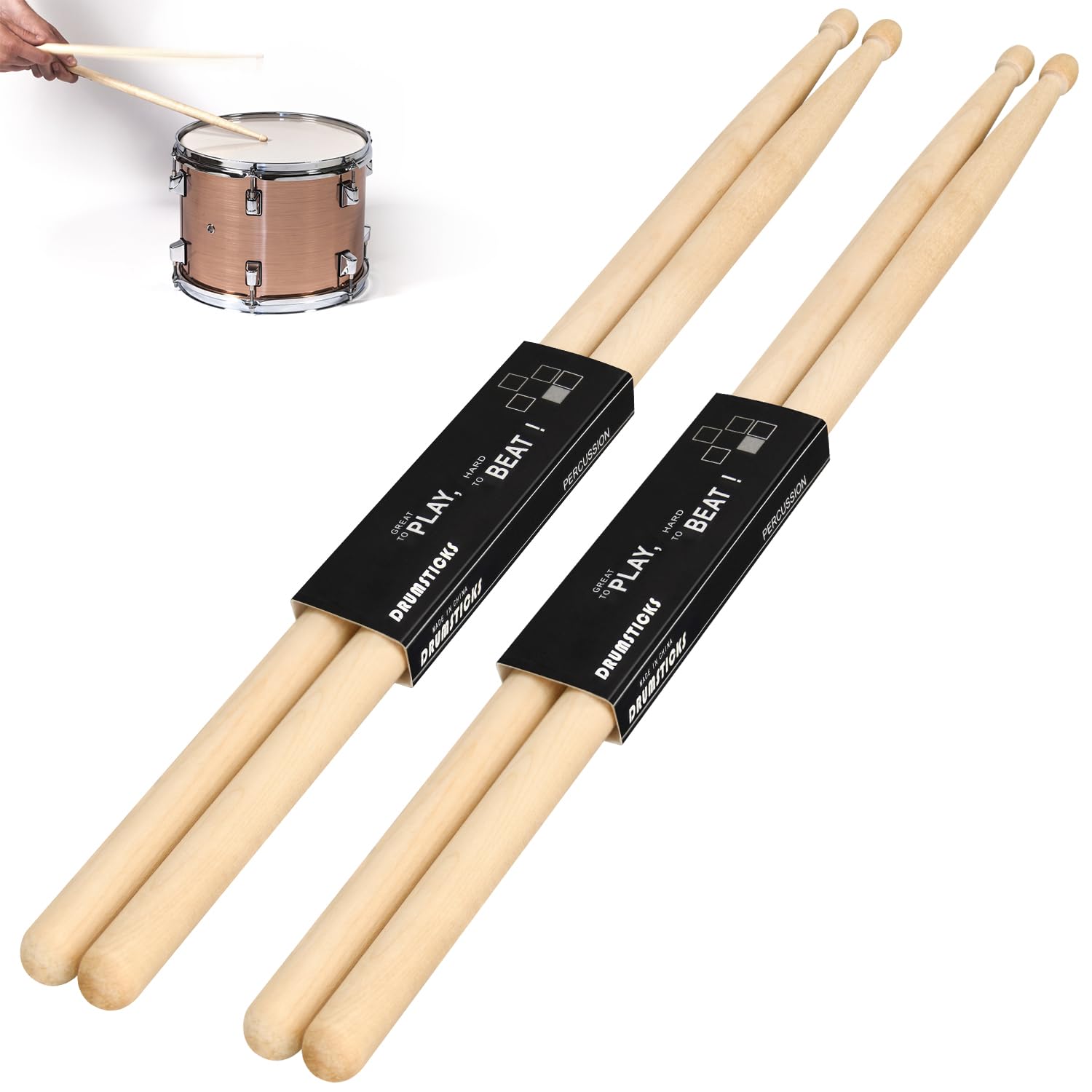 2/4/6/12 Pairs Drum Sticks, 5A Drum Sticks, Oval Wood Tip Drum Stick For Drums, Non Slip Drum Stick For Jazz Drum Electronic Dru
