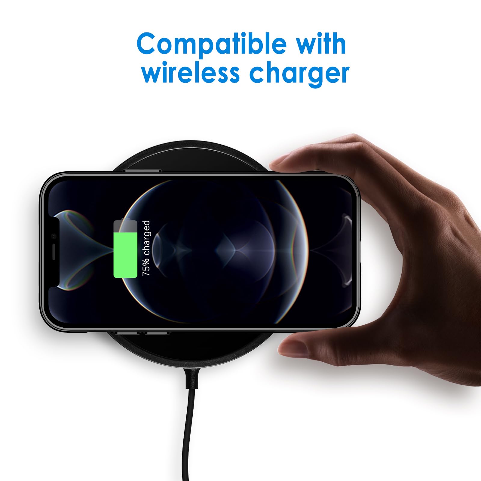 Jetech Case For Iphone 12 Pro Max 6.7 Inch, Non Yellowing Shockproof Phone Bumper Cover, Anti Scratch Clear Back (Black)