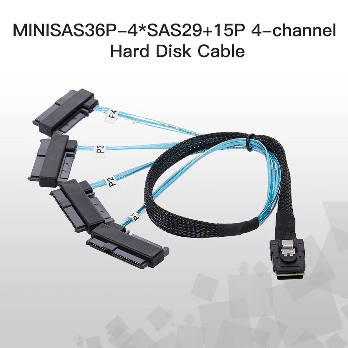 Cablecc Internal 36 Pin Mini Sas Sff 8087 Host To 4 Sff 8482 Target Sas Hard Disk And Sata Power Cable 50Cm
