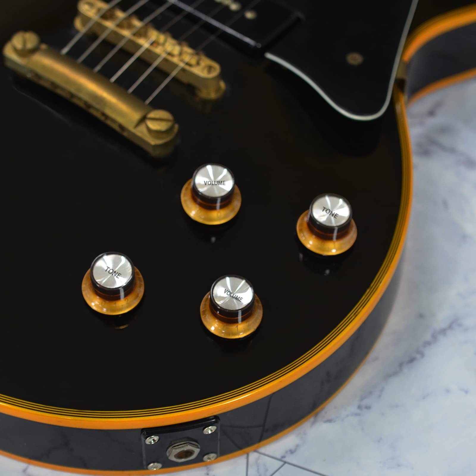 Harpfeas Metric Size 18 Spline Top Hat Bell Reflector 2 Volume 2 Tone Knobs Set For Epiphone Les Paul Sg Electric Guitar Asia Im