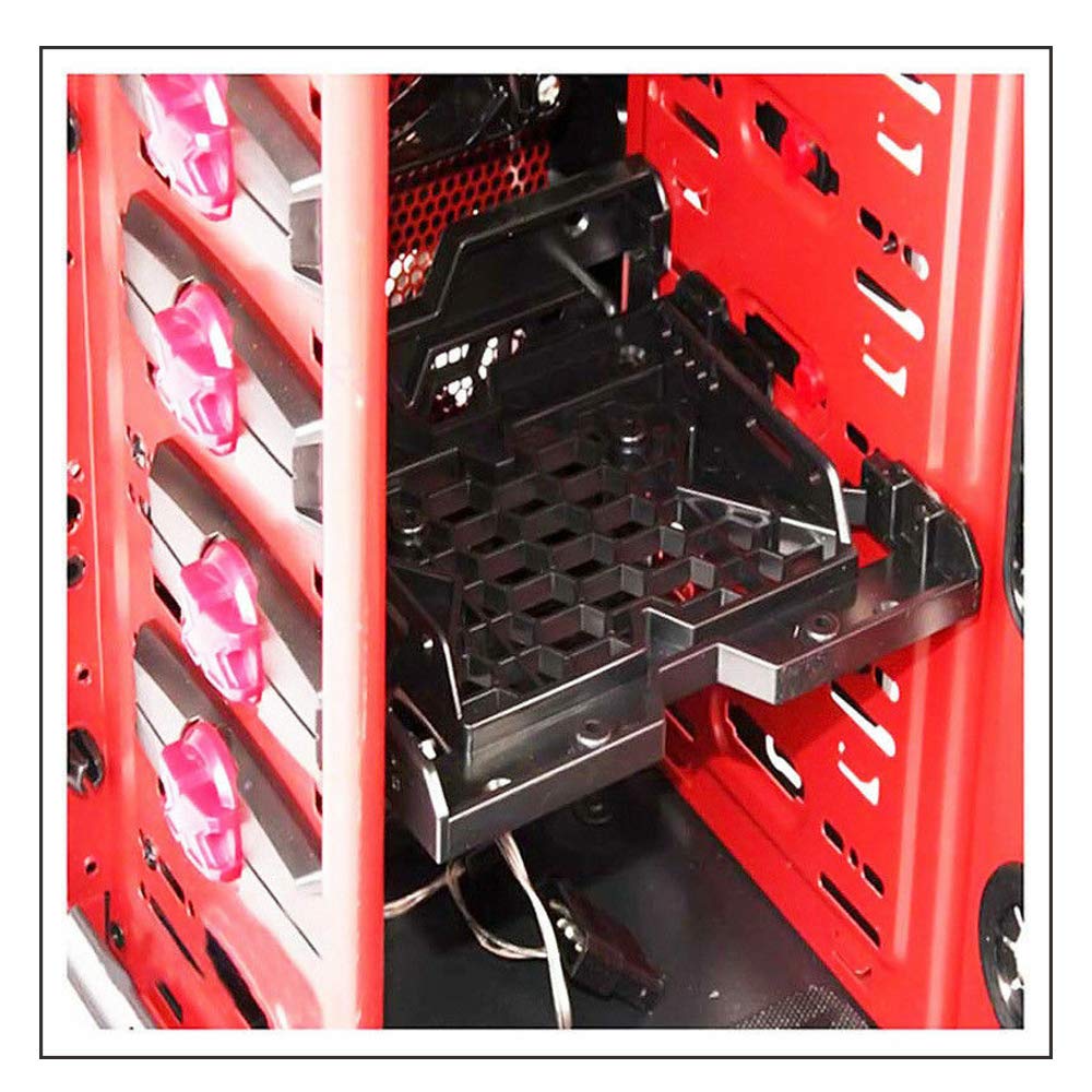 Koobook 2Pcs 5.25' To 3.5' 2.5' Ssd Hdd Tray Caddy Case Adapter Hard Disk Drive Bays Holder Cooling Fan Mounting Bracket For Pc