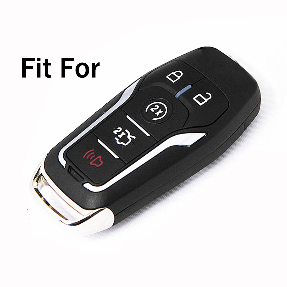 2Pcs Coolbestda Silicone Key Fob Cover Skin Remote Case Keyless Entry Holder For 2015 2016 2017 2018 Ford Explorer Edge Mustang