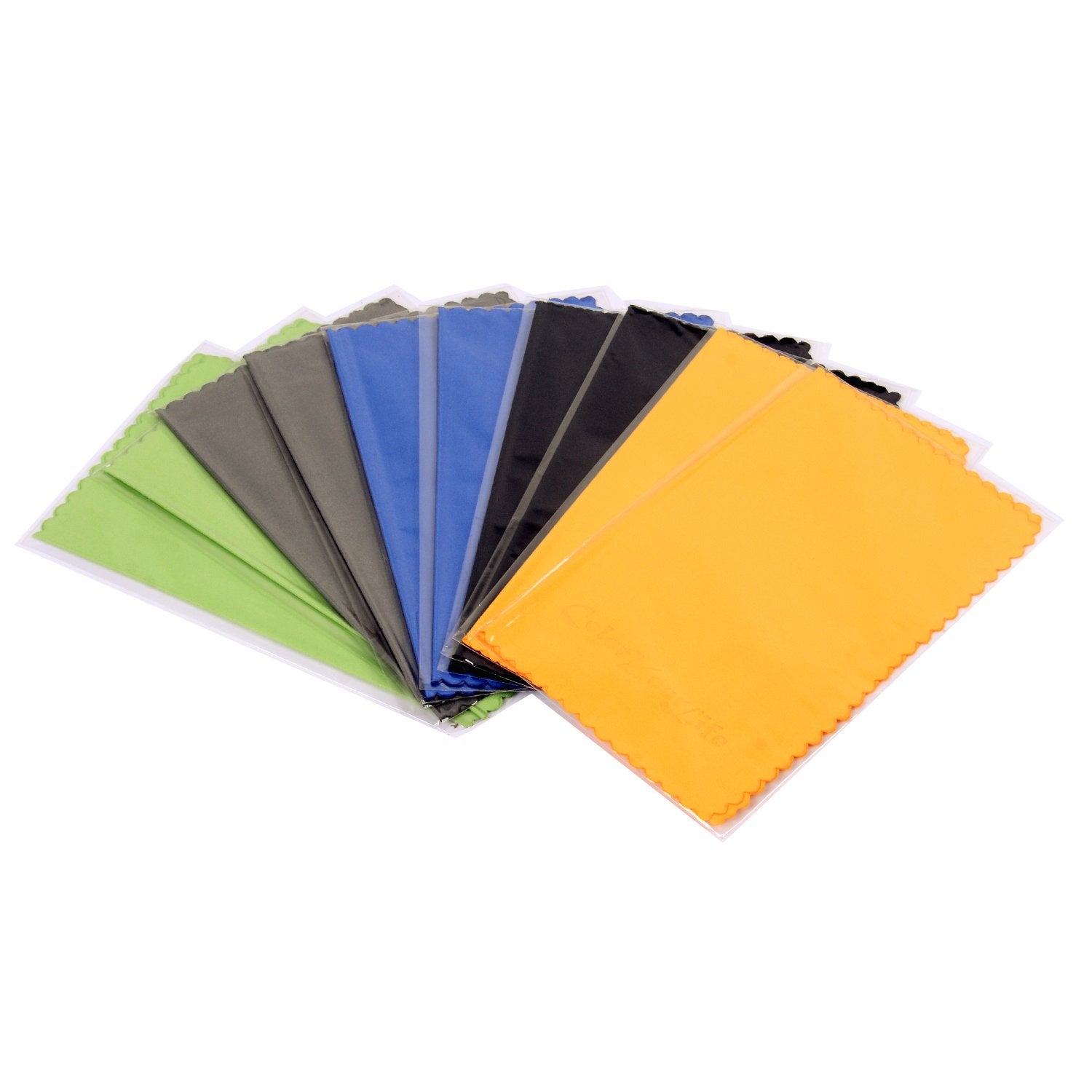 Coloryourlife 10 Pack Microfiber Cleaning Cloths For Smart Phones, Laptops, Tablets, Lenses, Lcd Monitor, Tv, Camera, Glasses, Optics Etc In Retail Packaging