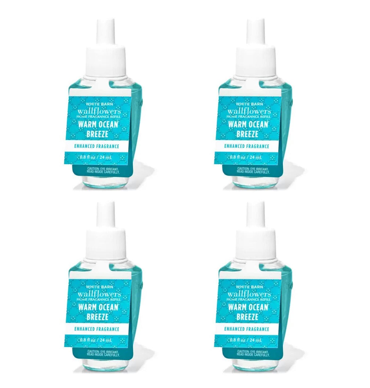 Bath & Body Works Warm Ocean Breeze Wallflowers Fragrance Refill 0.8 Oz 4 Pack (Warm Ocean Breeze)