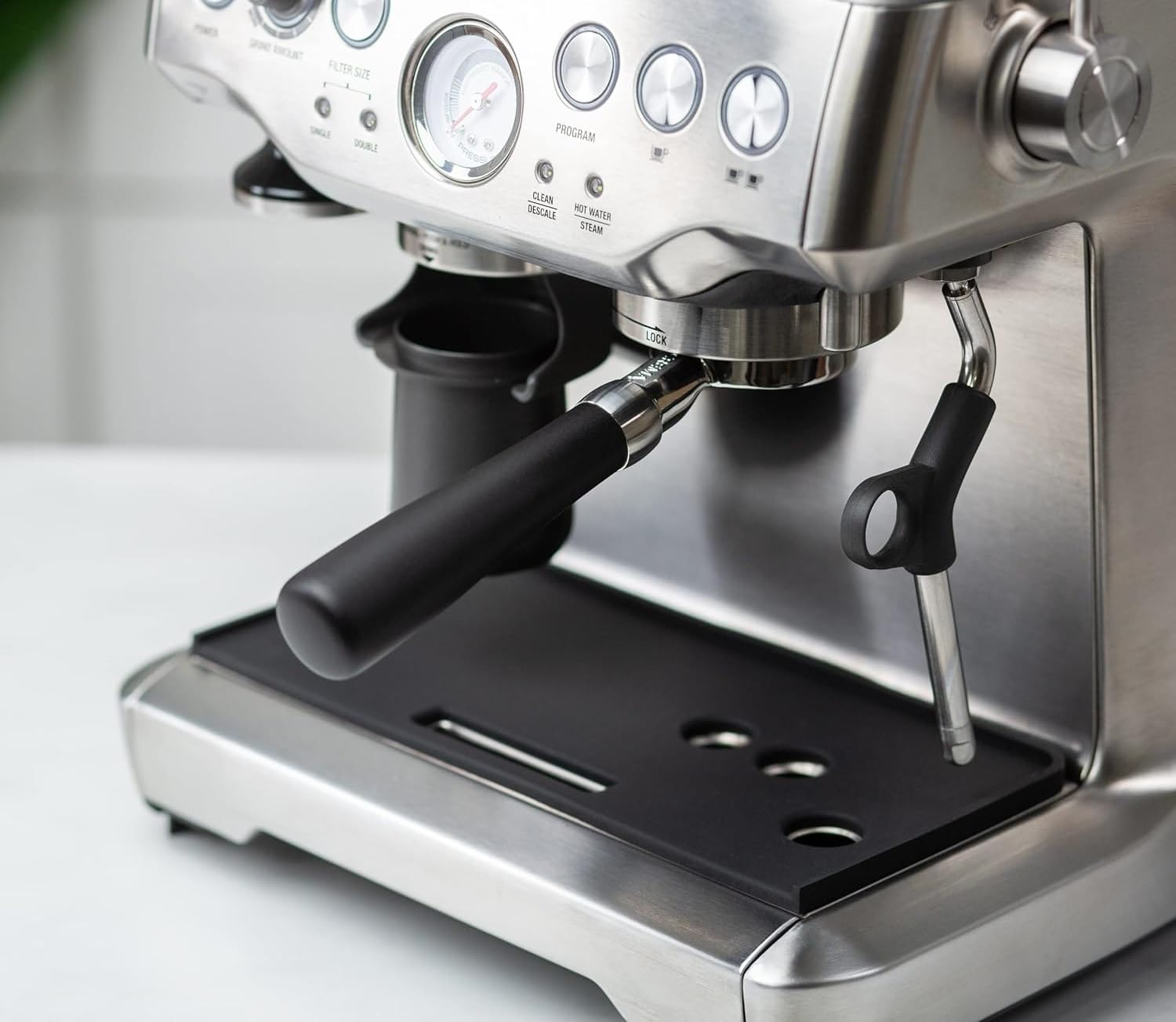 Crema Coffee Products   54Mm Bottomless Naked Portafilter   Filter Basket Included   Compatible With 54Mm Breville Machines, Mat