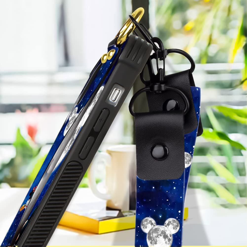 Cartoon Case For Iphone 14 Pro Max Case 6.7 Inch (2022) Cute Mickey Minnie Moon Cartoon Character Design With Lanyard Wrist Stra