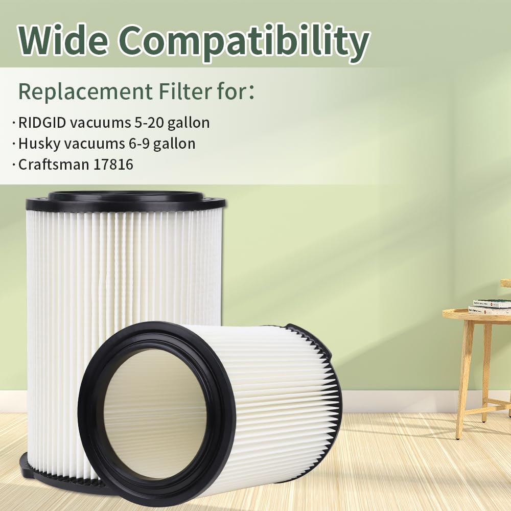 Vf4000 Replacement Filter For Ridgid 72947 Standard Wet Dry Vac 5 20 Gallon, 6 9 Gal Husky Vacuum Wd5500 Wd0671 Rv2400A Rv2600B
