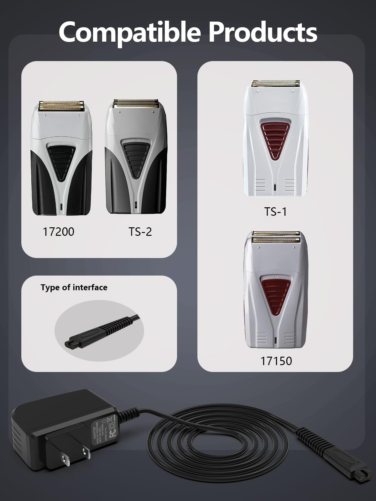 5V 1A Charger For Andis Shaver Andis Charger Power Cord Adapter Replacement For 17150 Ts 1 17220 17195 Profoil 17190 17165 17170