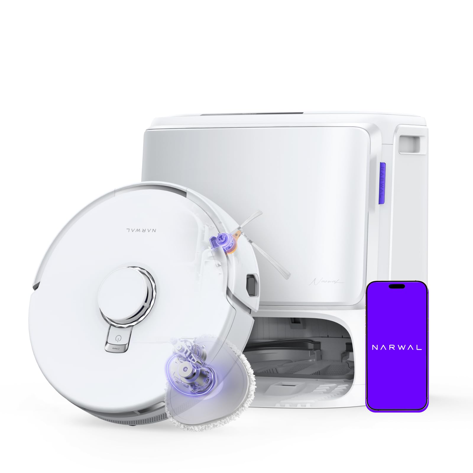 NARWAL Freo Z10 Turbo Robot Vacuum and Mop Combo, 25000Pa, Self Emptying