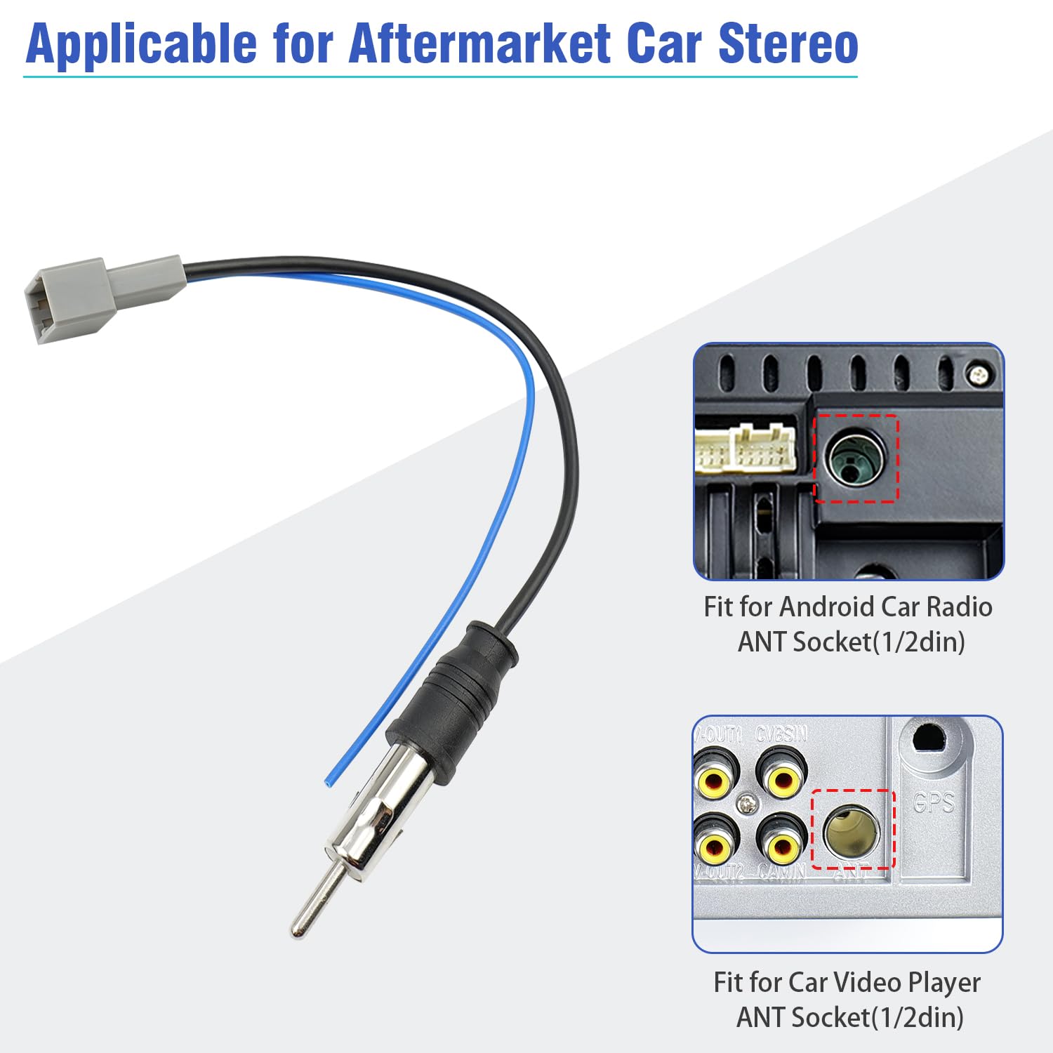 Jayubien Radio Antenna Adapter Connector Compatible With Honda Accord Civic Cr-V Odyssey Element Pilot Fit Ridgeline Insight Acu