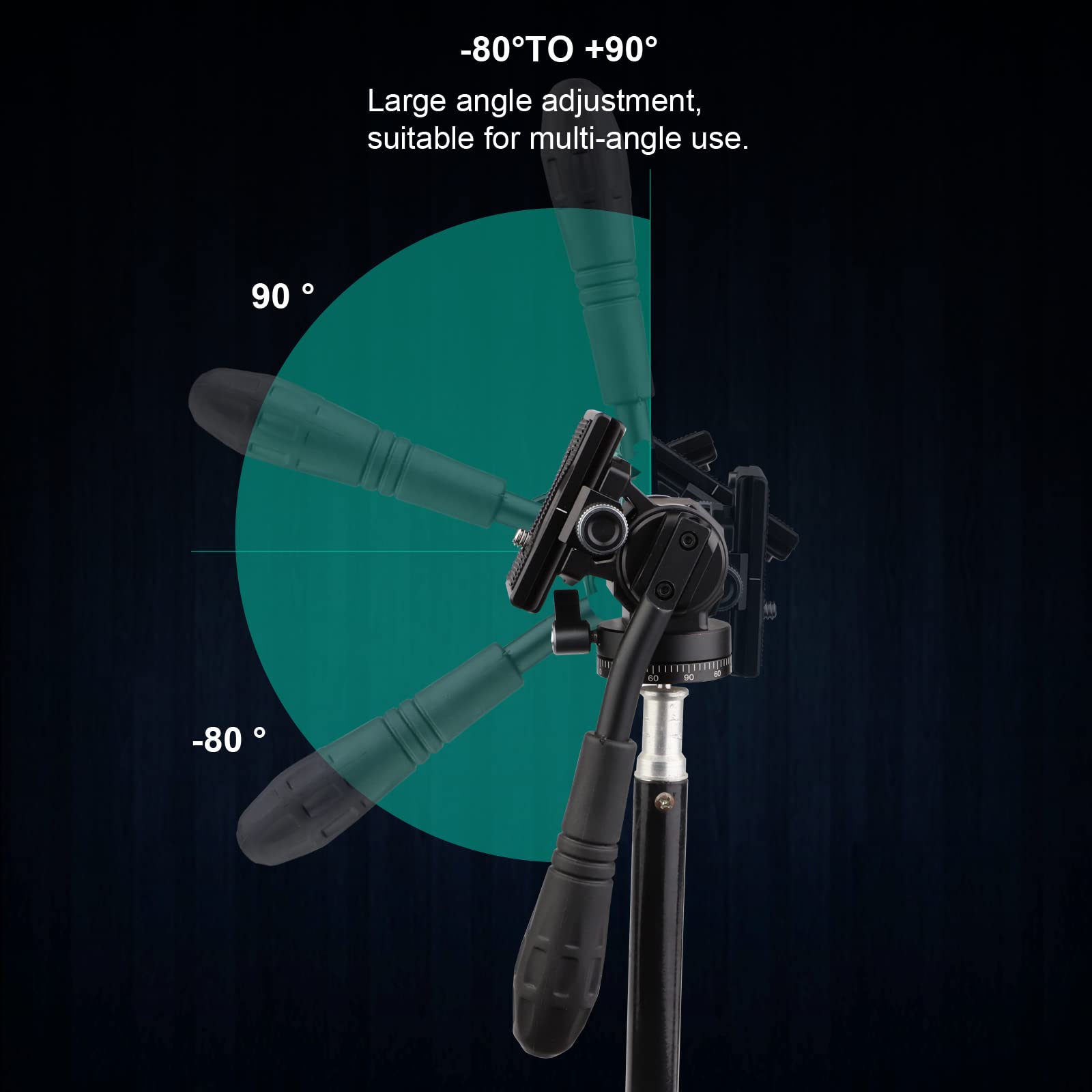 Leftfoto Mini Tripod Fluid Head Pan Tilt Head With Panoramic Ball Head And Arca Swiss Quick Release Plate,For Camera Tripod,Comp