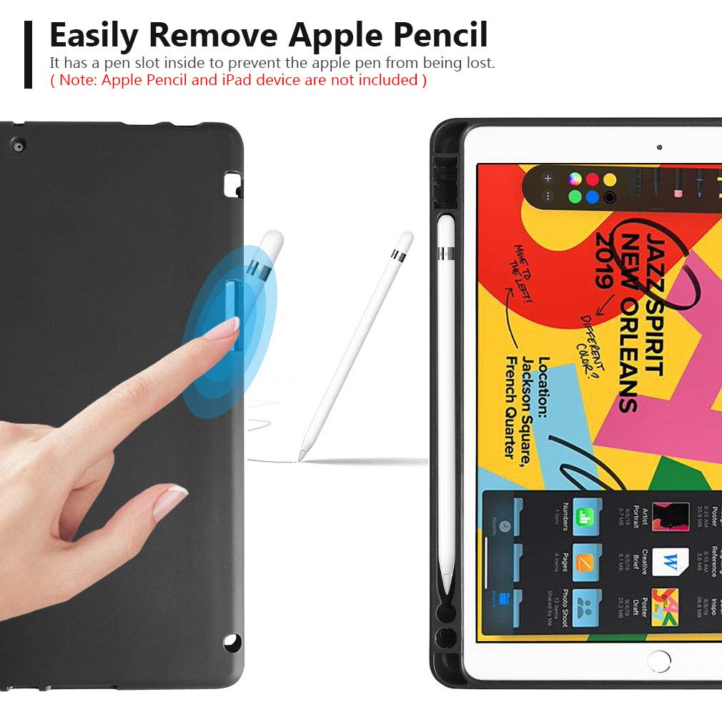 Mmk For Ipad Keyboard Case For 10.2'' 9Th/8Th/7Th Generation 2021/2020/2019, Detachable Wireless Bt Keyboard With Magnetic Prote