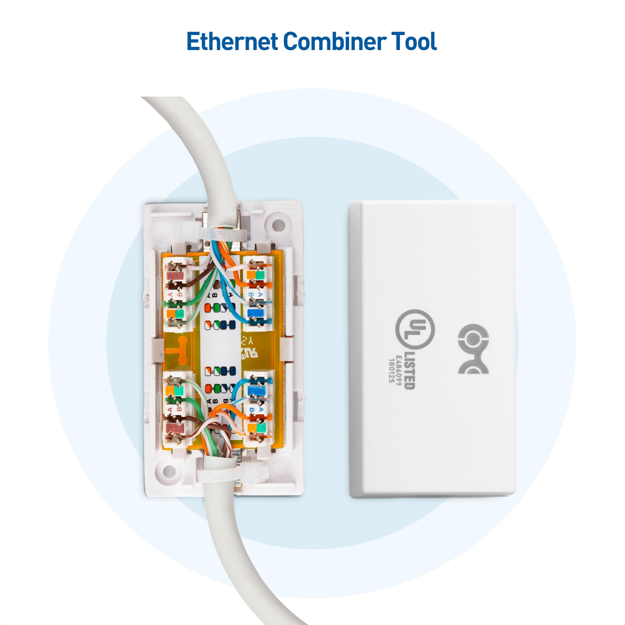Cable Matters 5 Pack Cat 6 Splice, Cat 6 Ethernet Junction Box (Cat 6 Junction Box/Ethernet Splice) in White