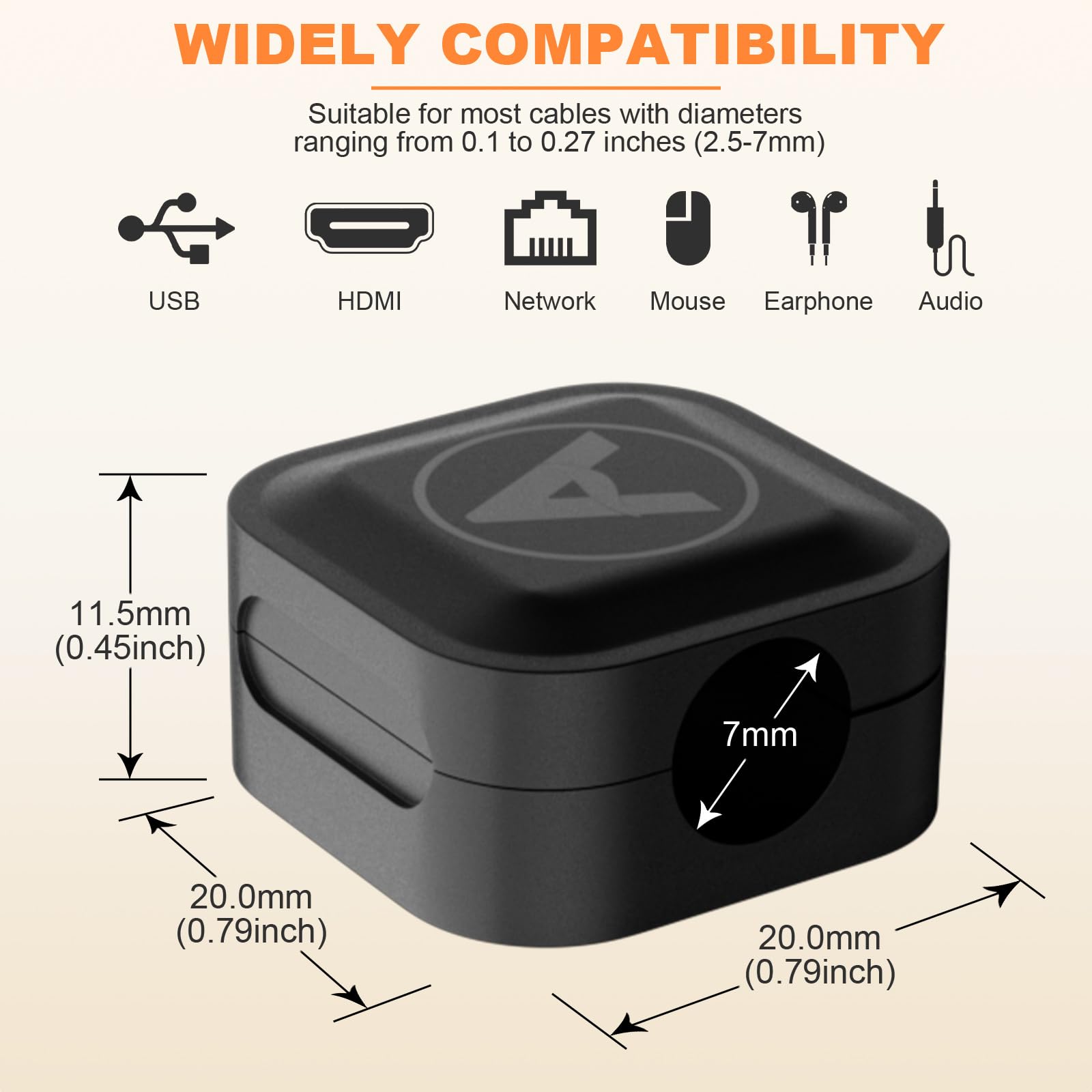 Magnetic Cable Clips, 6 Pack Magnetic Cord Organizer Cable Holder, Anihcano Acrylic Adhesive Wire Charger Holder For Home Office