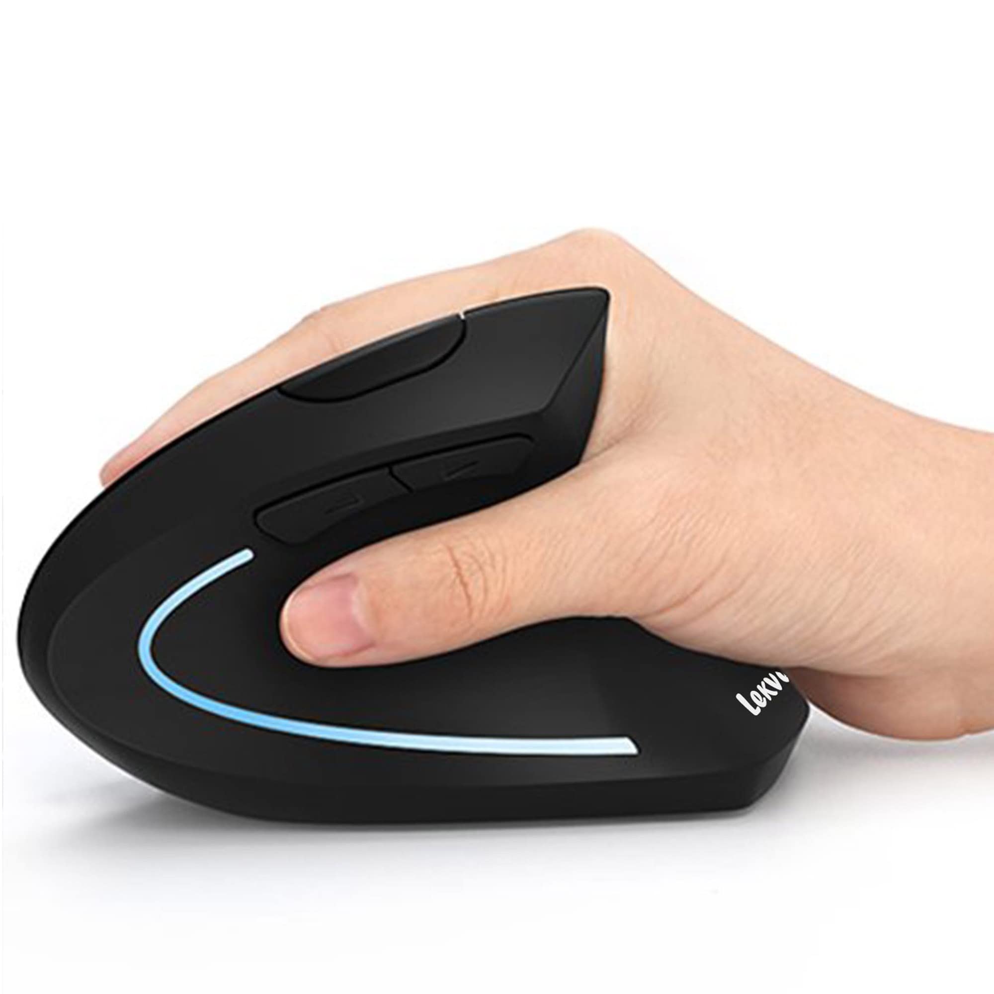 Lekvey Ergonomic Mouse, Vertical Wireless Mouse Rechargeable 2.4Ghz Optical Vertical Mice : 3 Adjustable Dpi 800/1200/1600 Level