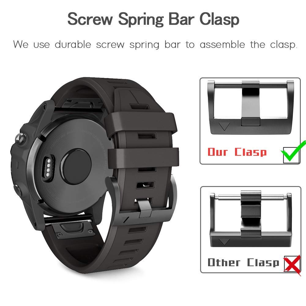 Notocity Compatible With Fenix 5 Plus Watch Band Replacement Silicone Watch Strap For Fenix 5/Fenix 6/Fenix 6 Pro/Fenix 7/Foreru