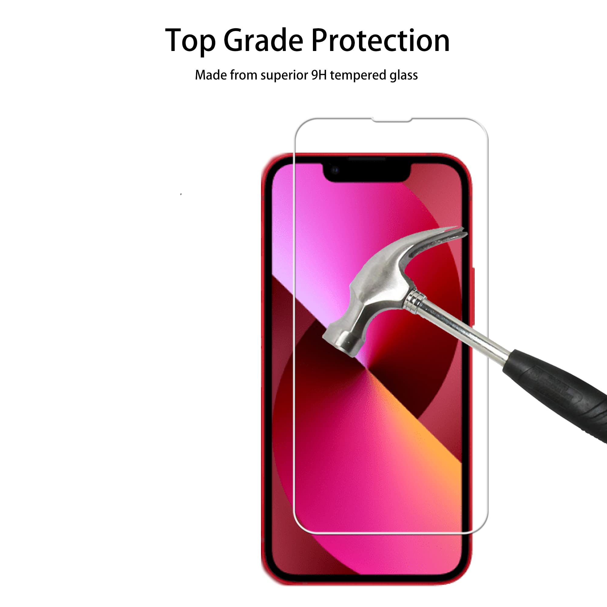 Hkkais Easy Alignment Frame Designed For Iphone 13 Mini Tempered Glass Screen Protector 2 Pack Camera Lens Protector Film 2 Pack