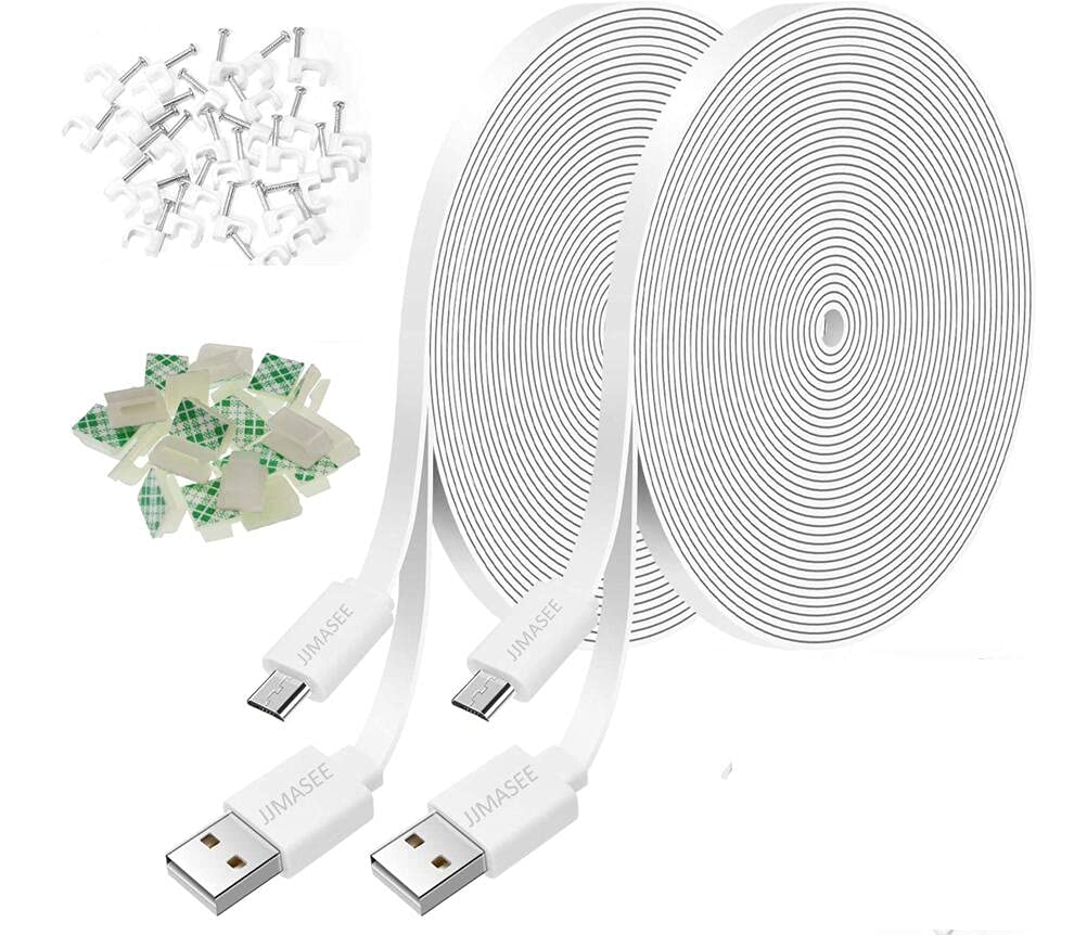 Jjmasee 2Pack 26Ft Power Extension Cable For Wyze Cam V3/V4/Og/V3 Pro, Arlo Essential, Eufy, Simplisafe, Kasacam, Blink (Not For