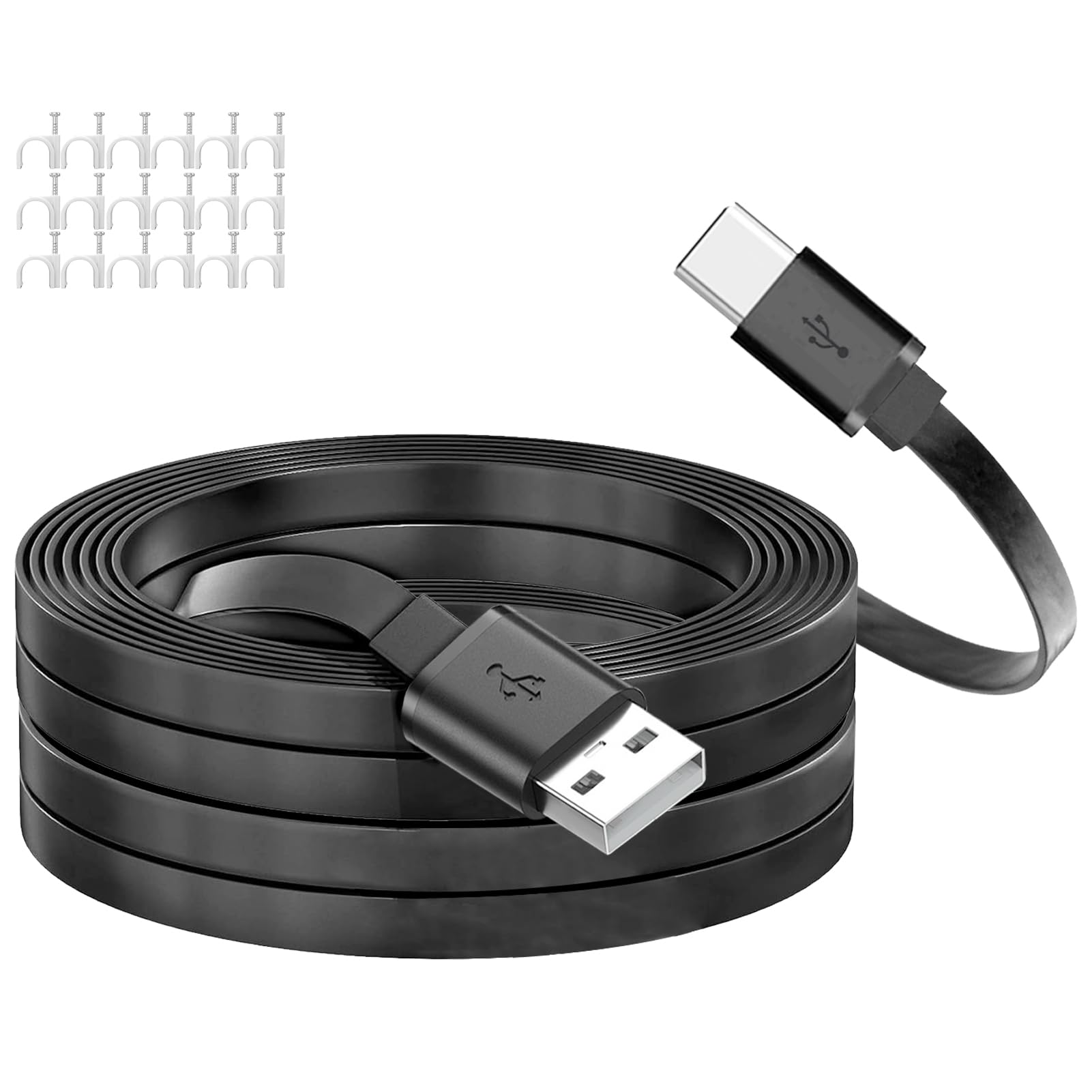 SEEHOM USB A to USB C Cable for Home Security Camera Power Extension C Type Charger Cord Indoor Compatible with CCTV Yi Home Cam