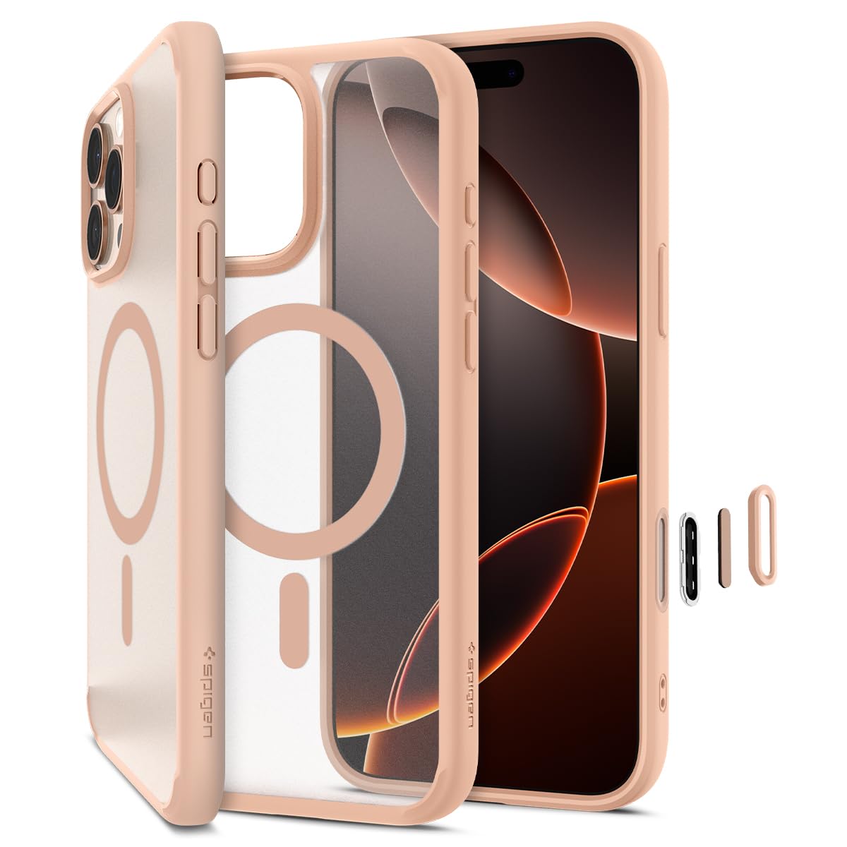 Spigen for iPhone 16 Pro, Ultra Hybrid T MagFit [Camera Control Button] [Compatible with Magsafe] - Frost Rose Titanium